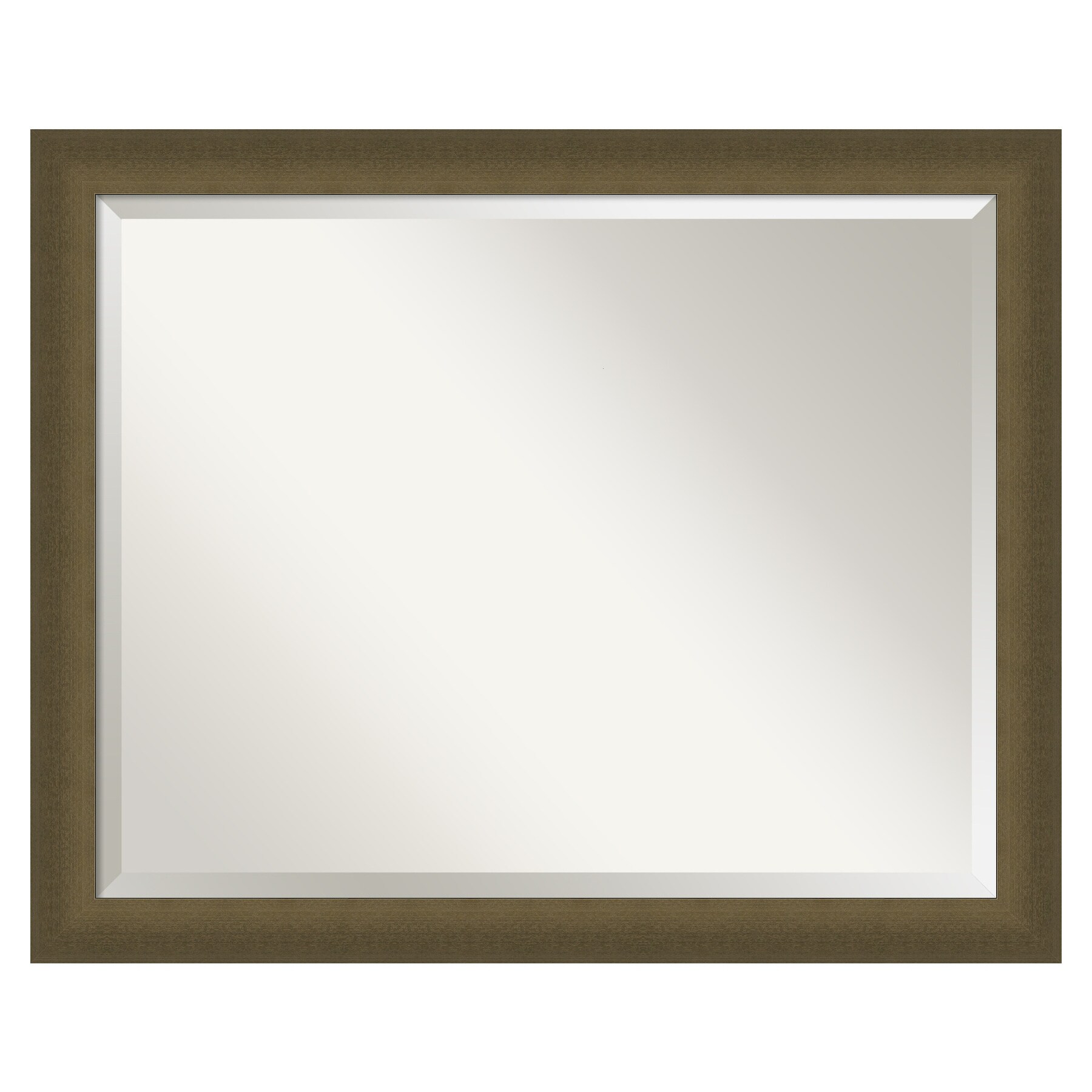 Amanti Art A17008100253 Blaine Light Bronze Narrow Frame 31.5-Inches W x 25.5-Inches H Rectangle Salon Scoop Silver Framed Vanity Mirror