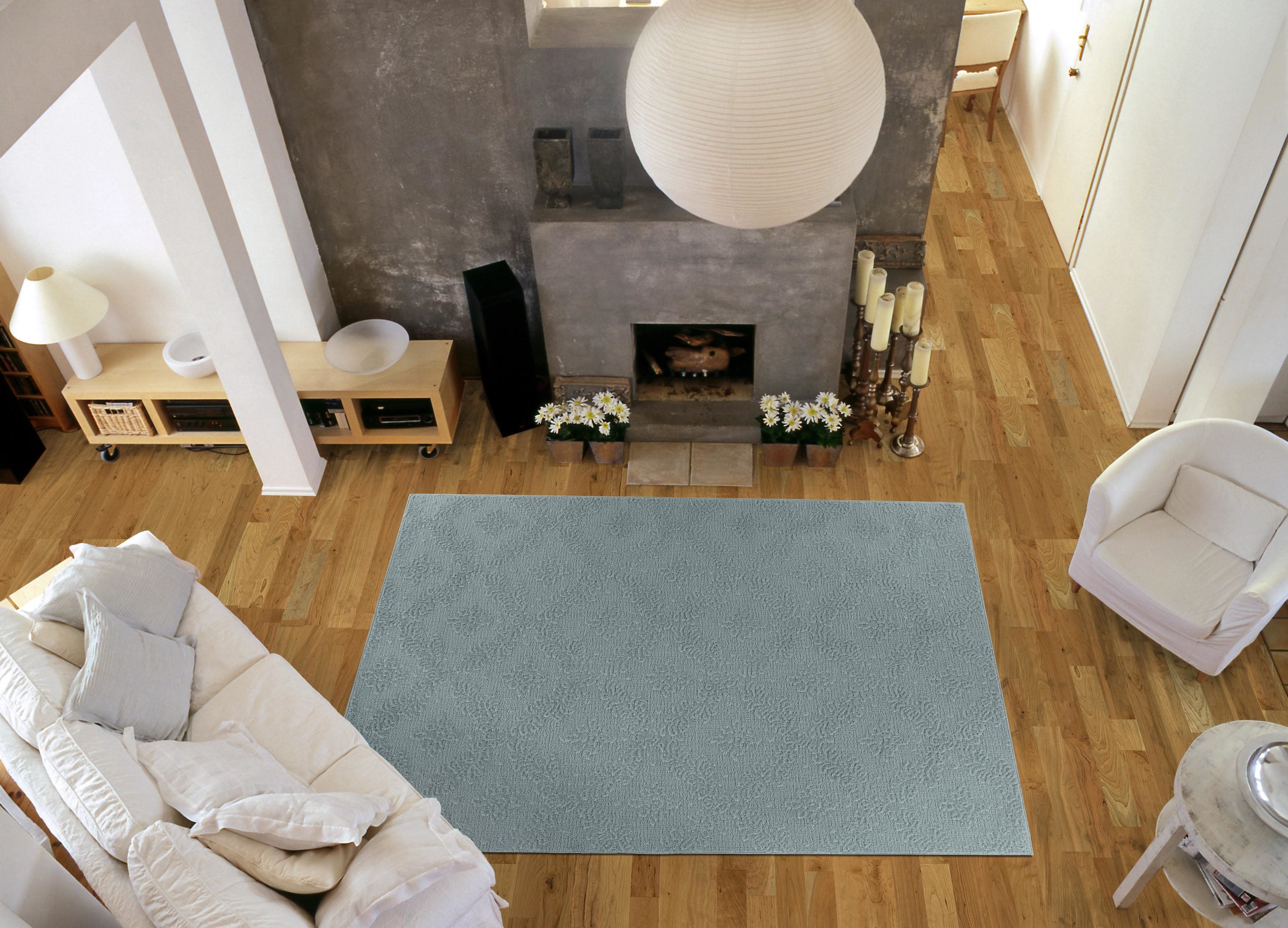 Garland Rug CL430N07210808 Charleston 6 x 9 (ft) Tufted Polypropylene Sea Foam Rectangular Indoor Ikat Area rug