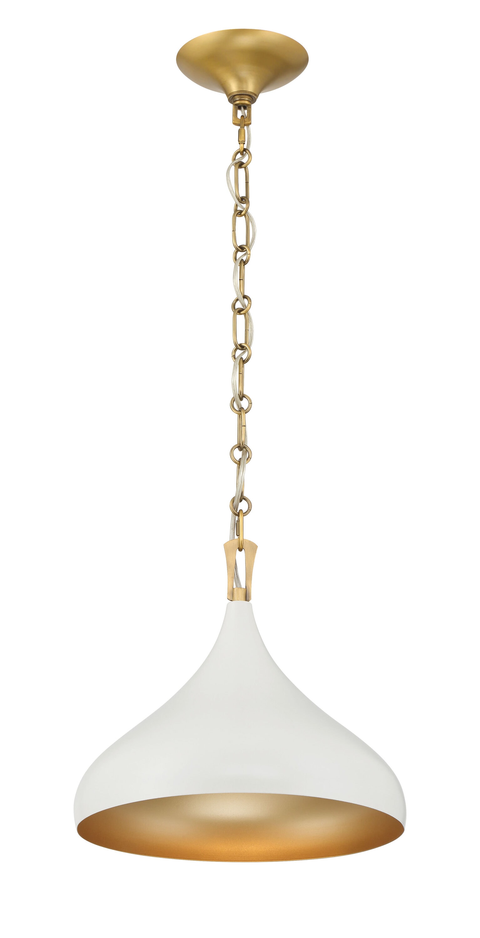 Minka Lavery 3931-879 Cedar Lane Off-White Cream and Legacy Brass Transitional Bell Medium Hanging Pendant light
