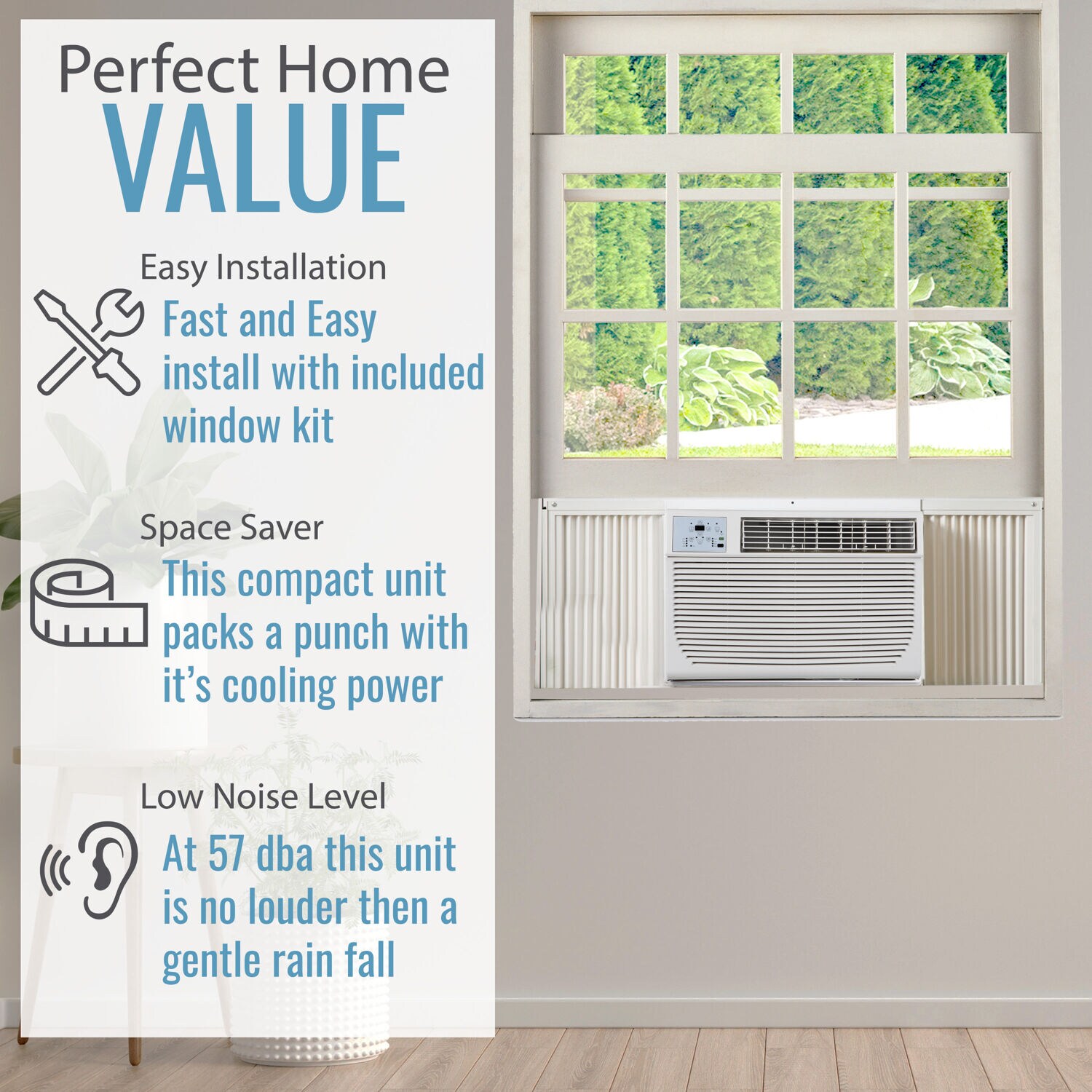 Keystone 350-sq ft Window Air Conditioner with Heater (115-Volt; 8000 ...