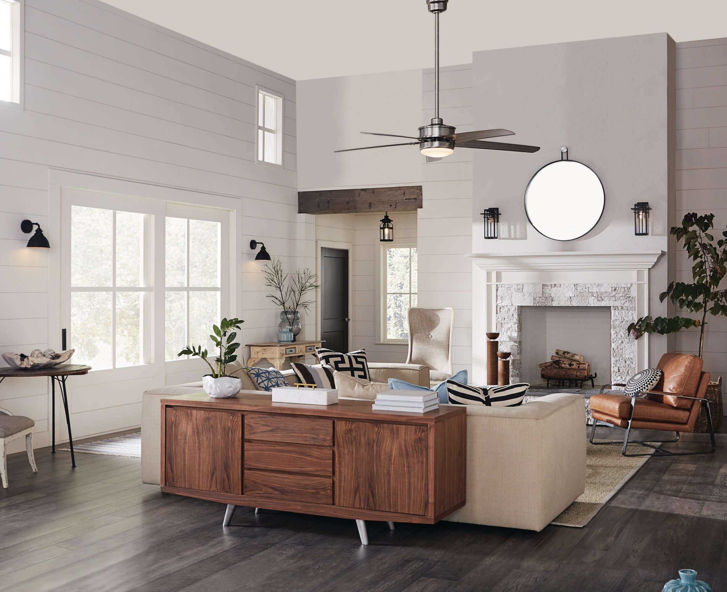 Whirl 60" Antique Nickel Ceiling Fan with LED Light and Remote