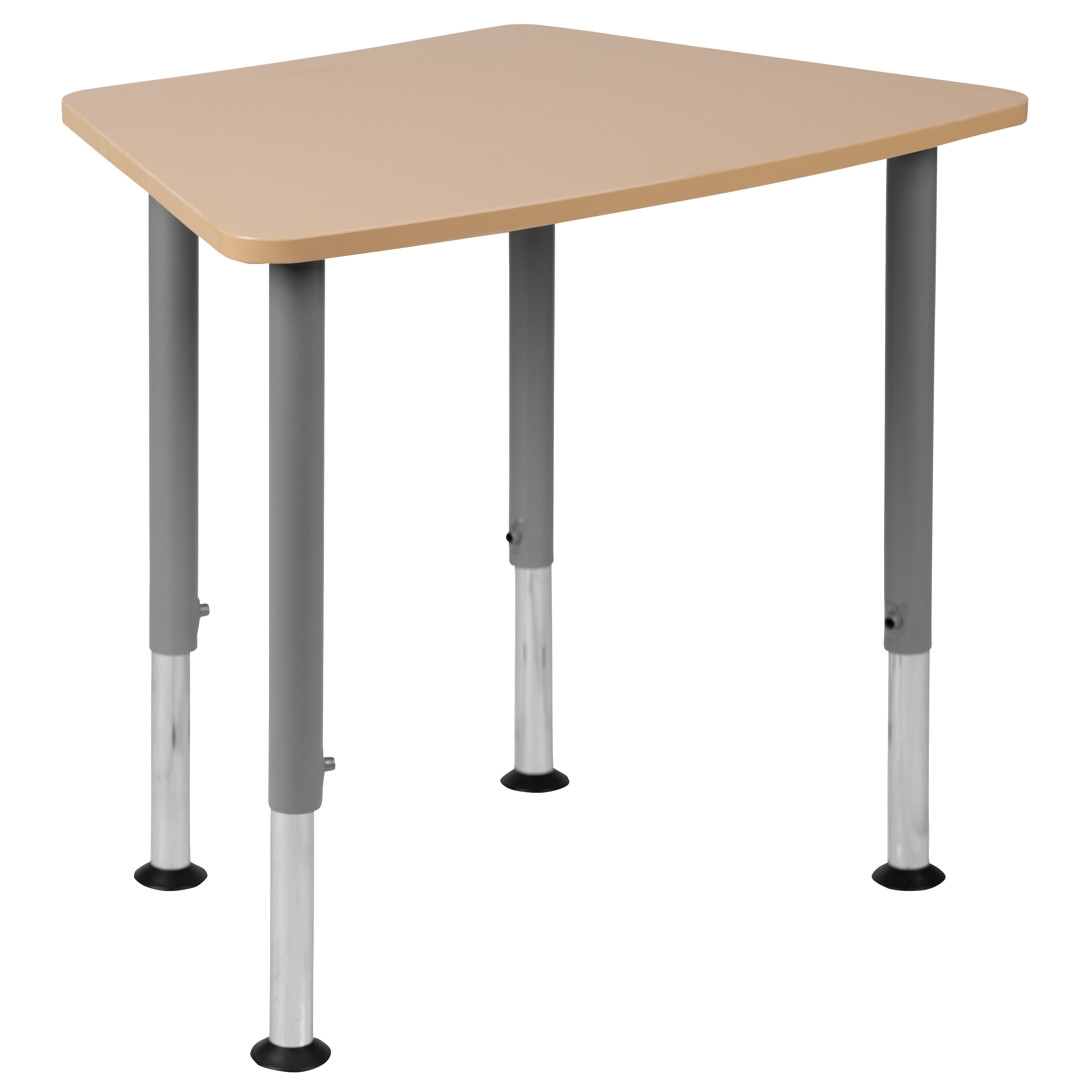 Emma + Oliver Hex Natural Collaborative Adjustable Student Desk - Home and Classroom