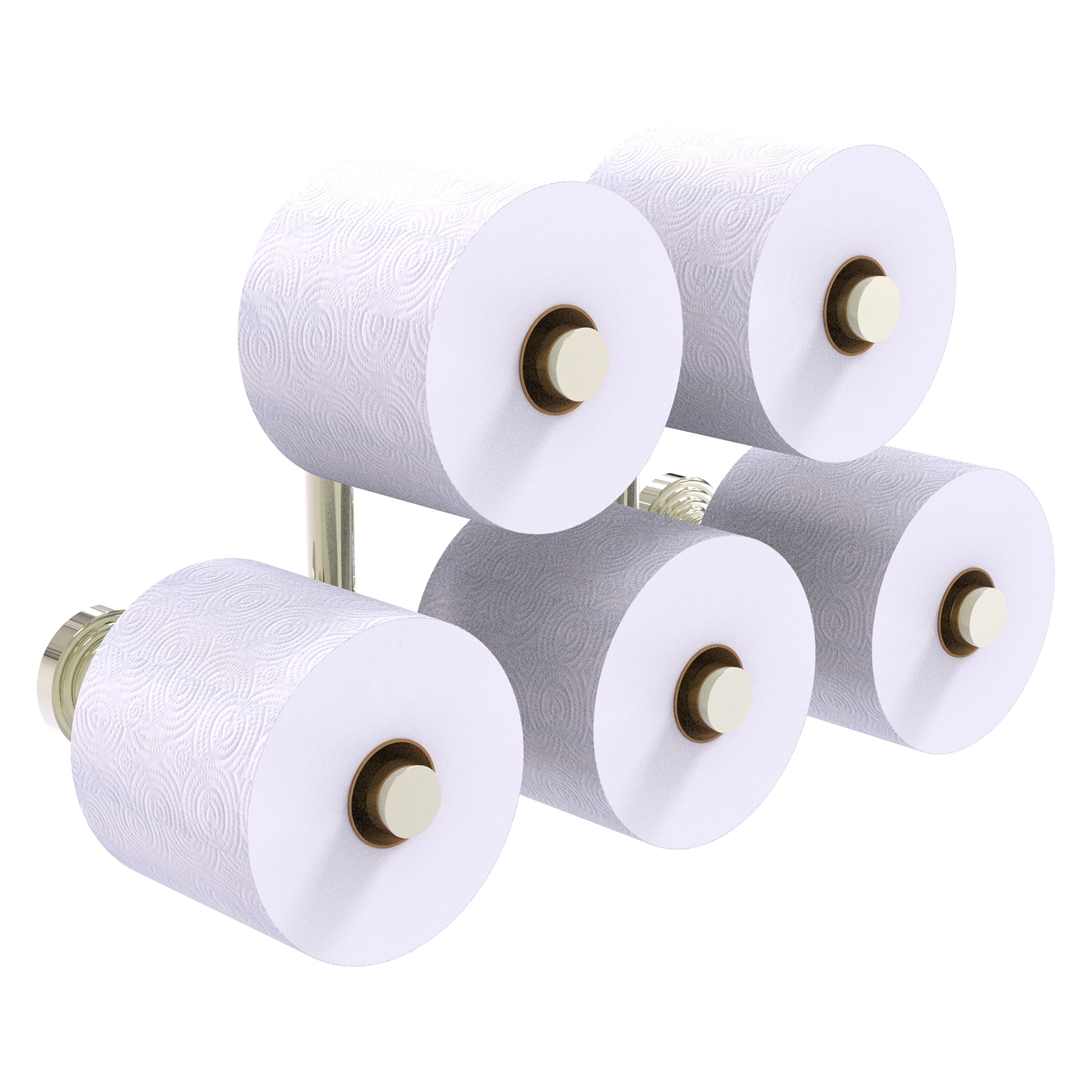 Allied Brass WP-24-5-PNI Waverly Place Polished Nickel Wall mount Double post Toilet Paper Holder 5 -Rolls with Storage