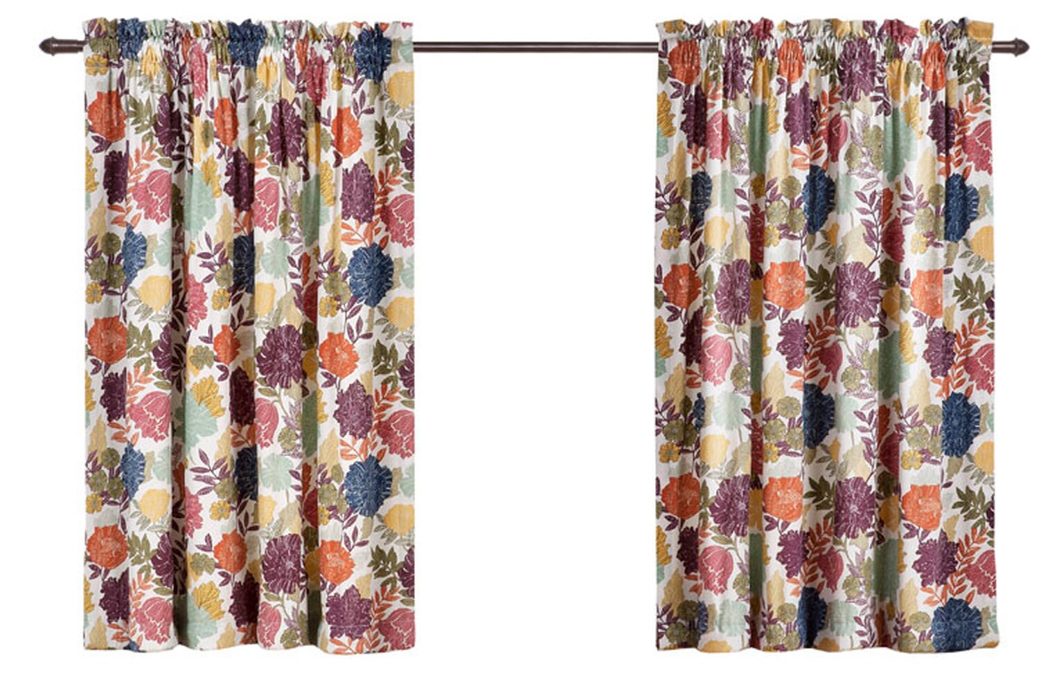 Style Selections 1620505 Tessara 36-in Multi Polyester Rod Pocket Light Filtering Curtain Panel Pair