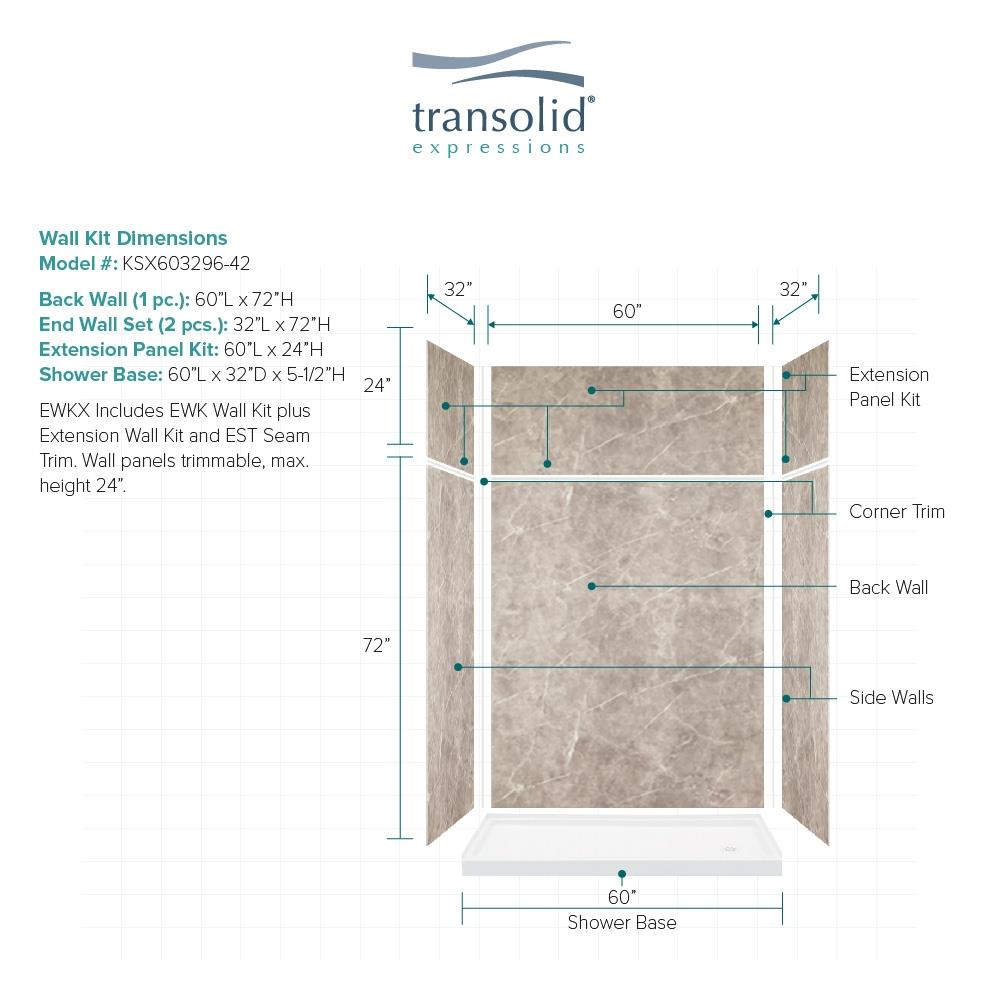 Transolid KSX603296-5475BC-42 Alcove-Shower-Kit - View #4