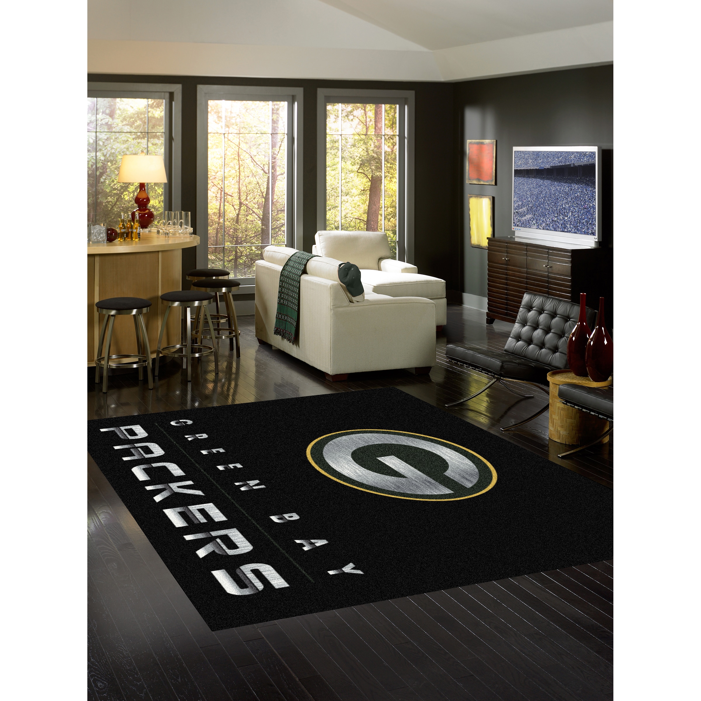 Imperial International Green Bay Packers 8 x 11 NFL Area Rug - Traditional Style - Made in the USA - Stain Resistant - Fade Resistant - Waterproof -  IMP  531-5001