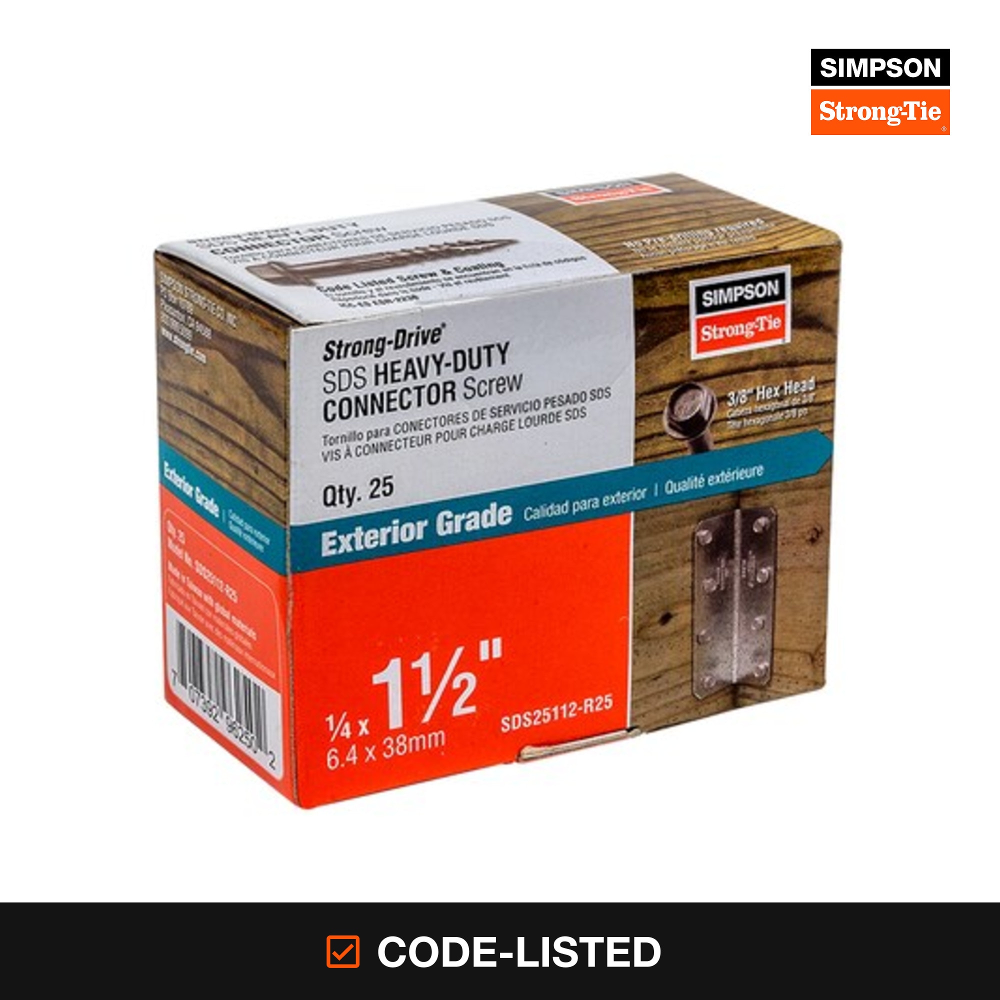 Simpson Strong-Tie Strong-Drive SDS 1/4-in x 1-1/2-in Double-barrier Construction screws 25 -Per Box