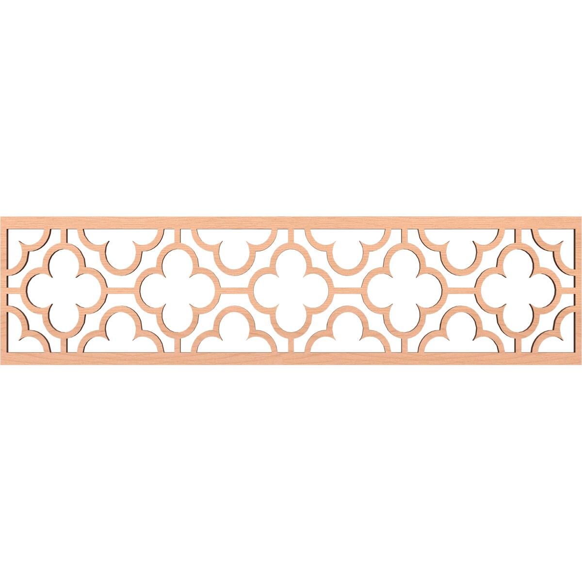 Ekena Millwork MLDB12X47CHIAL Chicago Fretwork Flat Trim 12-in x 3.92-ft Alder Brown Unfinished 2155947 Pierced Wall Panel Moulding