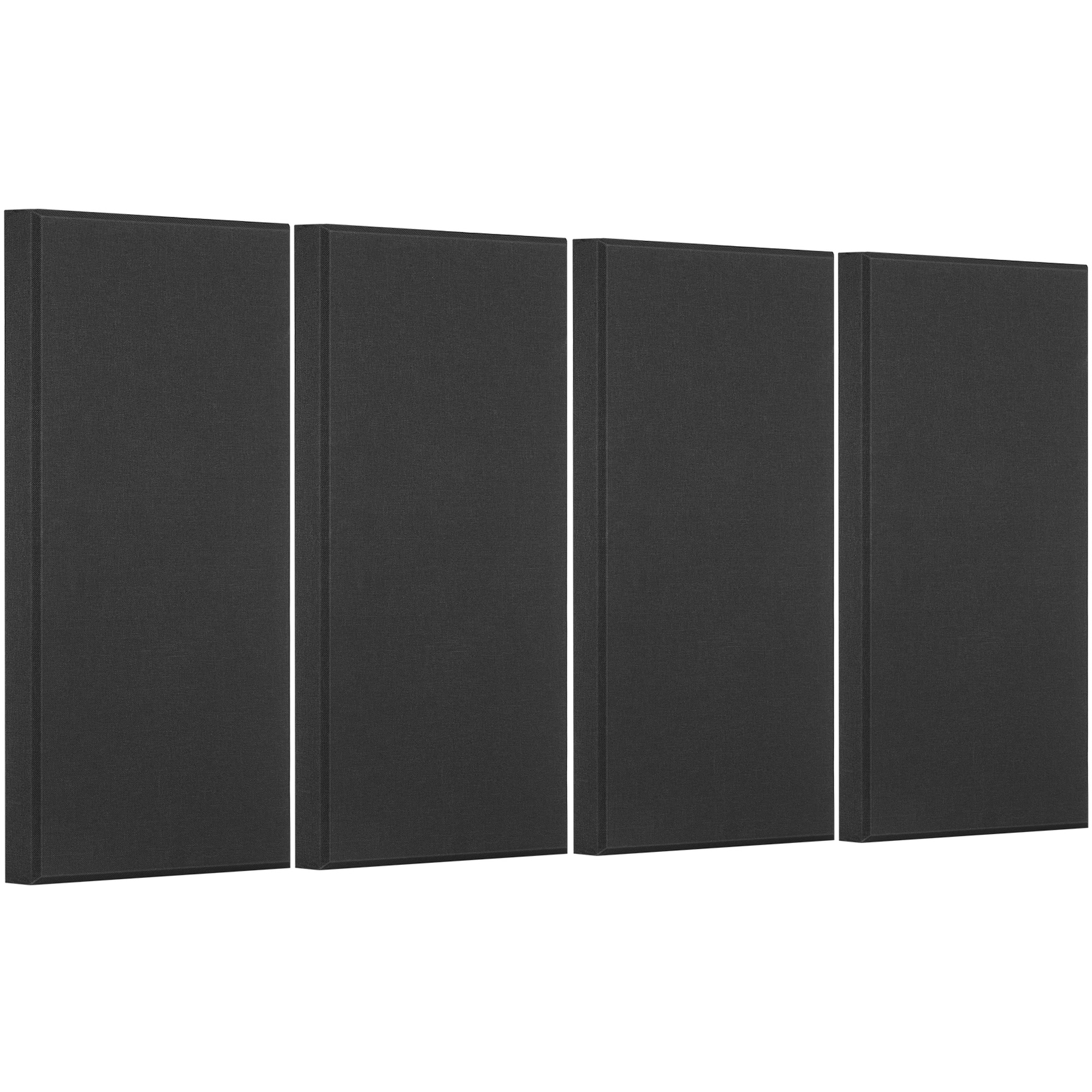 Numhew 23.6in L 11.8in W 2in Thick 4-Pack Self-Adhesive Black Acoustic Panels