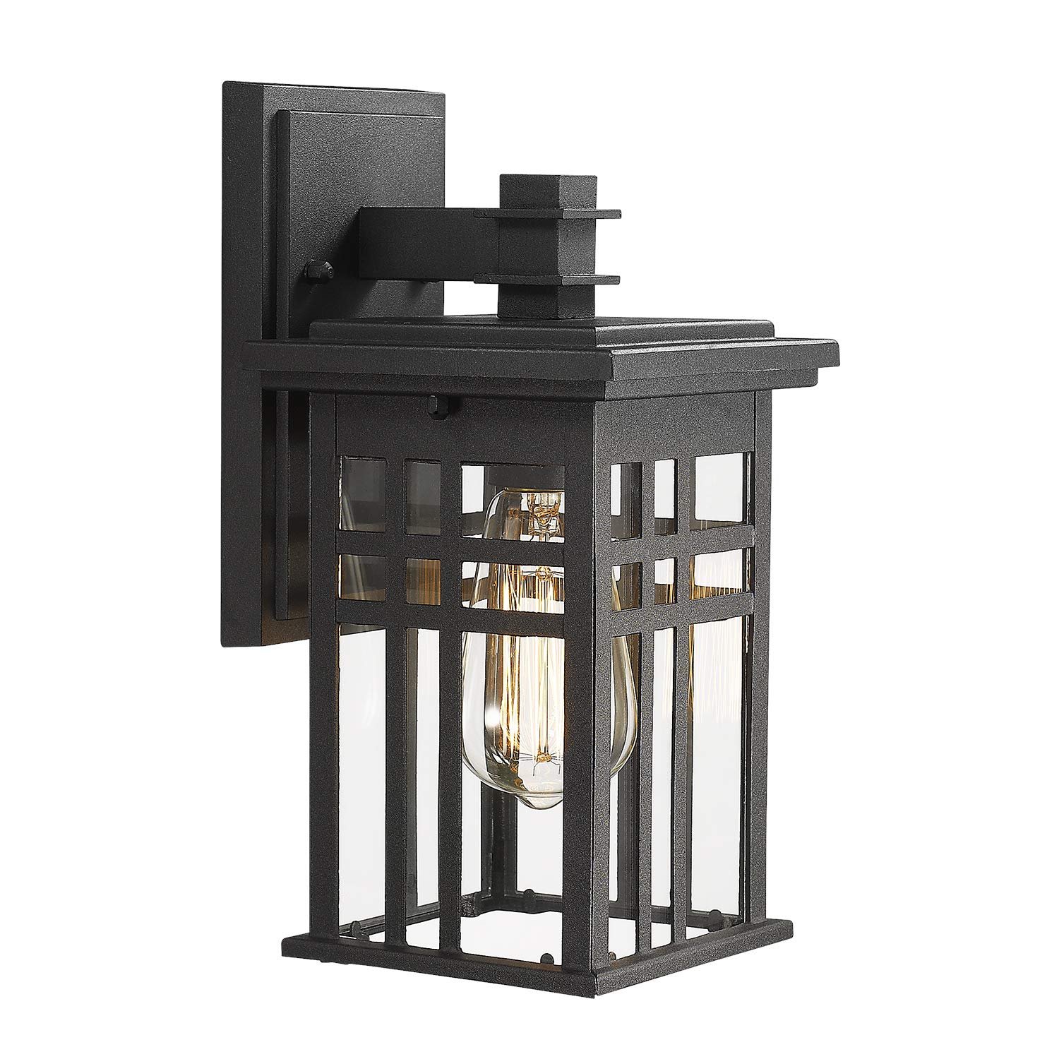 LTMATE LS20068B1DM 1 -Light 12-in H Matte Black Hardwired Outdoor Wall Light