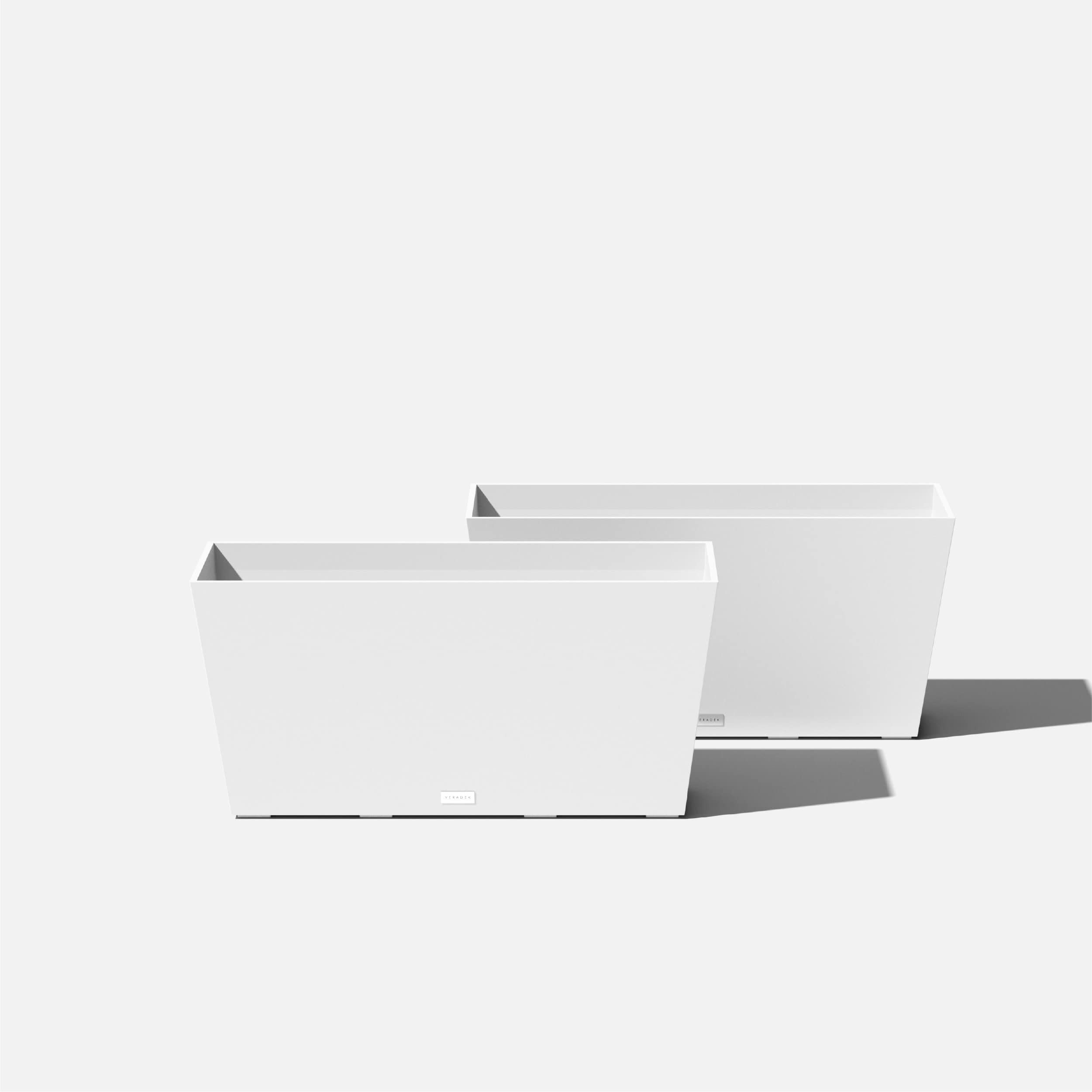 Veradek MLO31W-2PK 2 -Pack Rectangle 31-in W Large White Plastic Indoor/Outdoor Planter with Drainage Holes