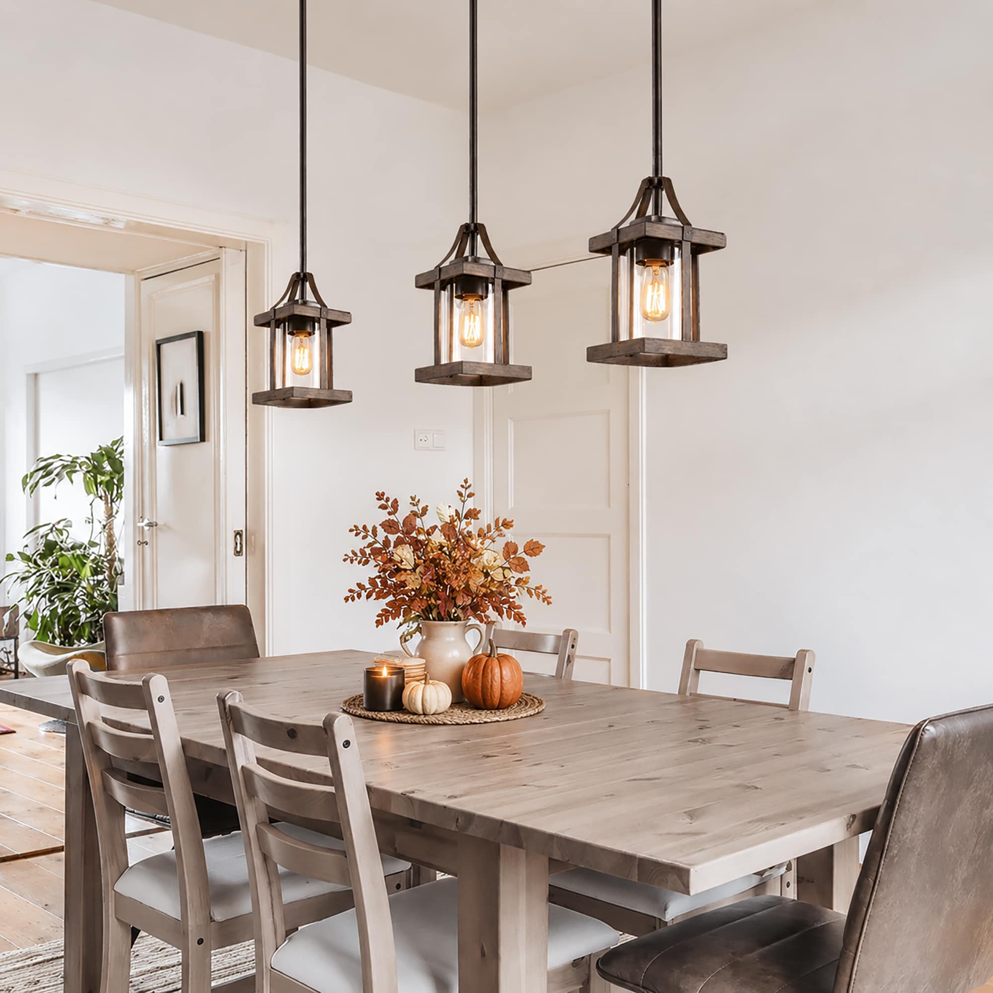 LNC Mocha Distressed Dark Brown and Rustic Black Modern Farmhouse