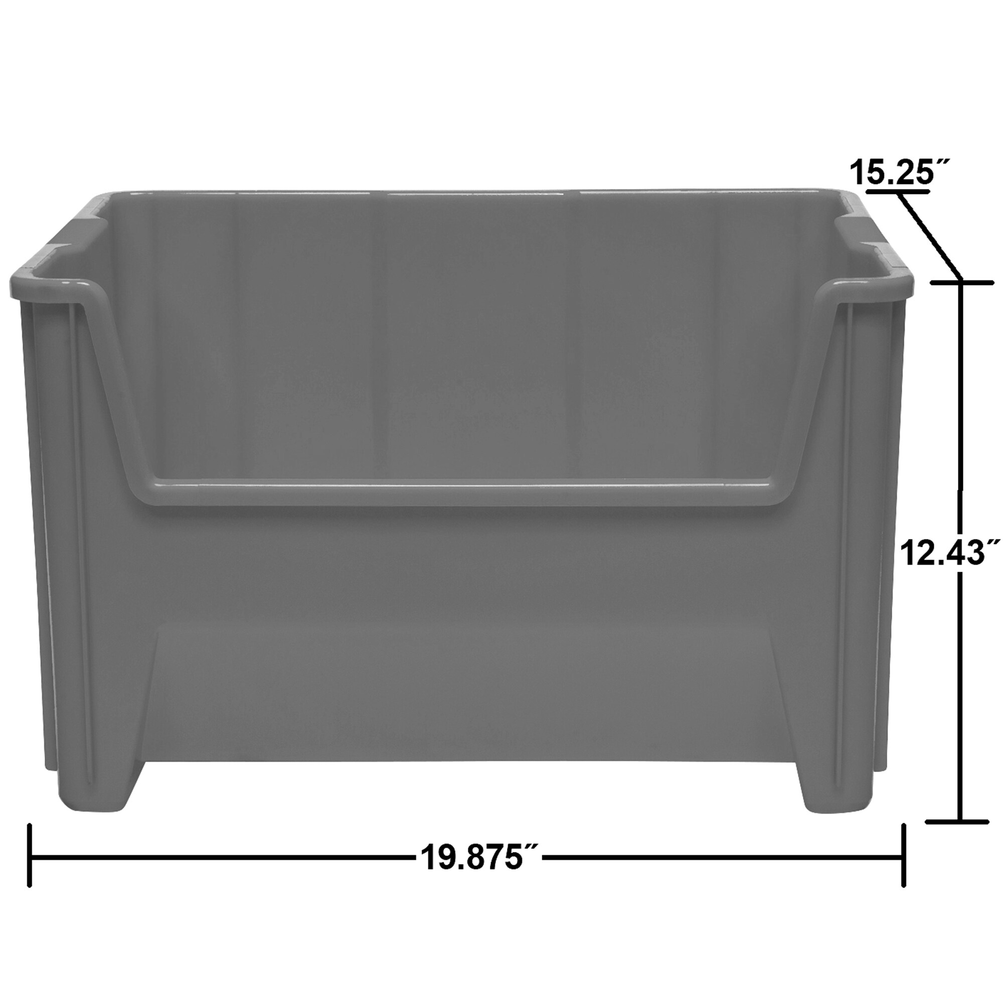 Akro-Mils 13017GREY Plastic-Storage-Totes - View #3