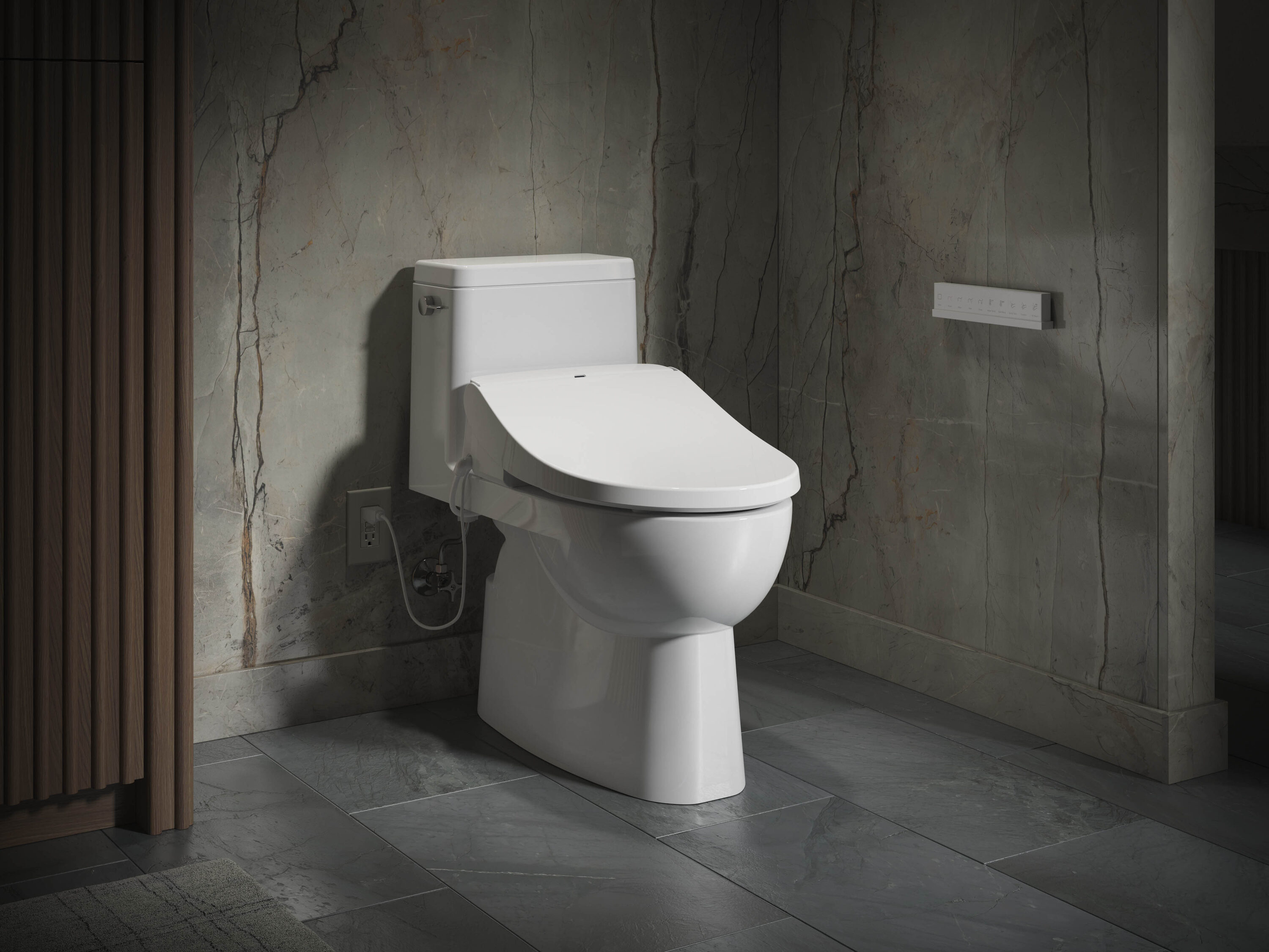 White Round Heated Bidet Toilet Seat with Remote Control