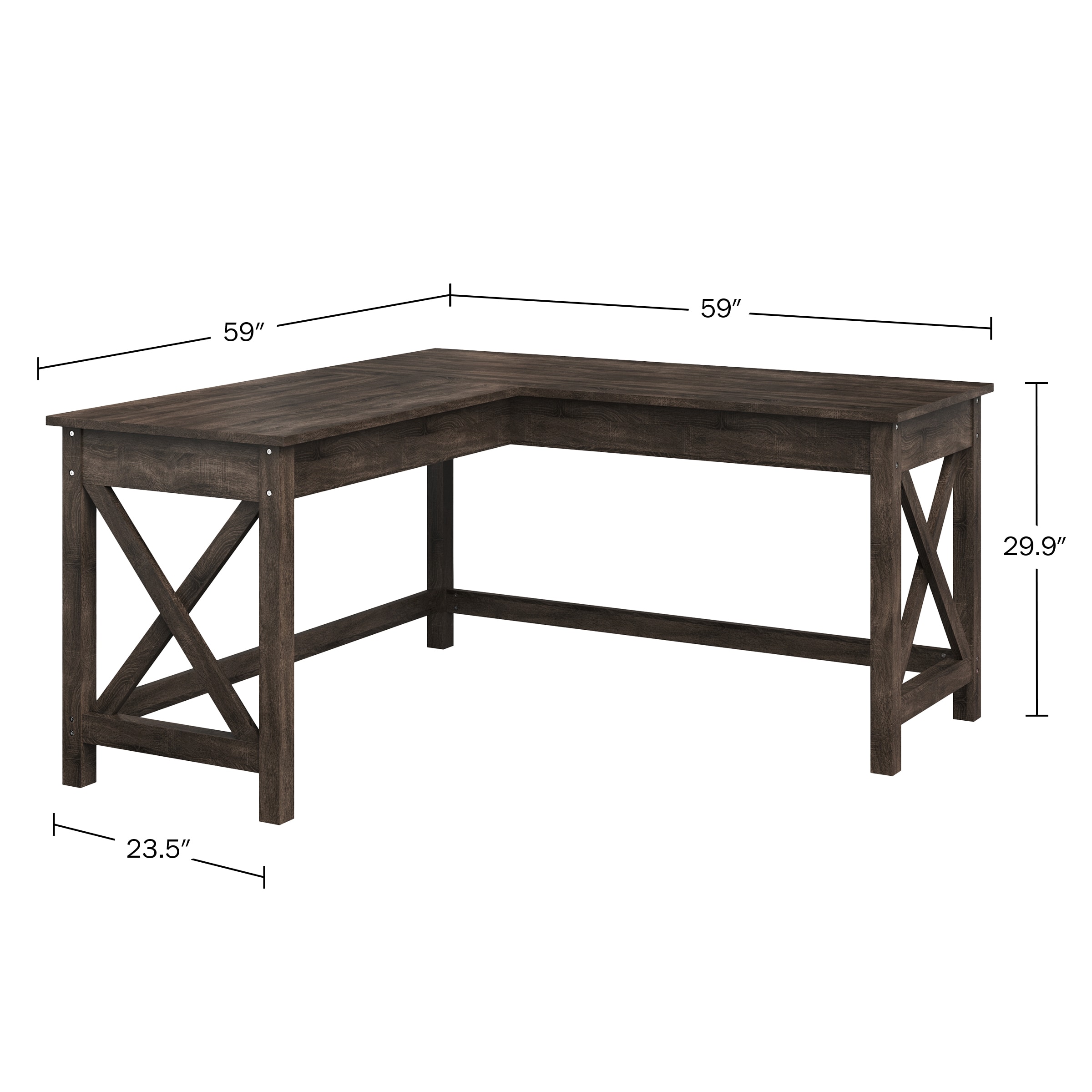 Lavish Home 80-DESK-L2-DGR desks - View #5