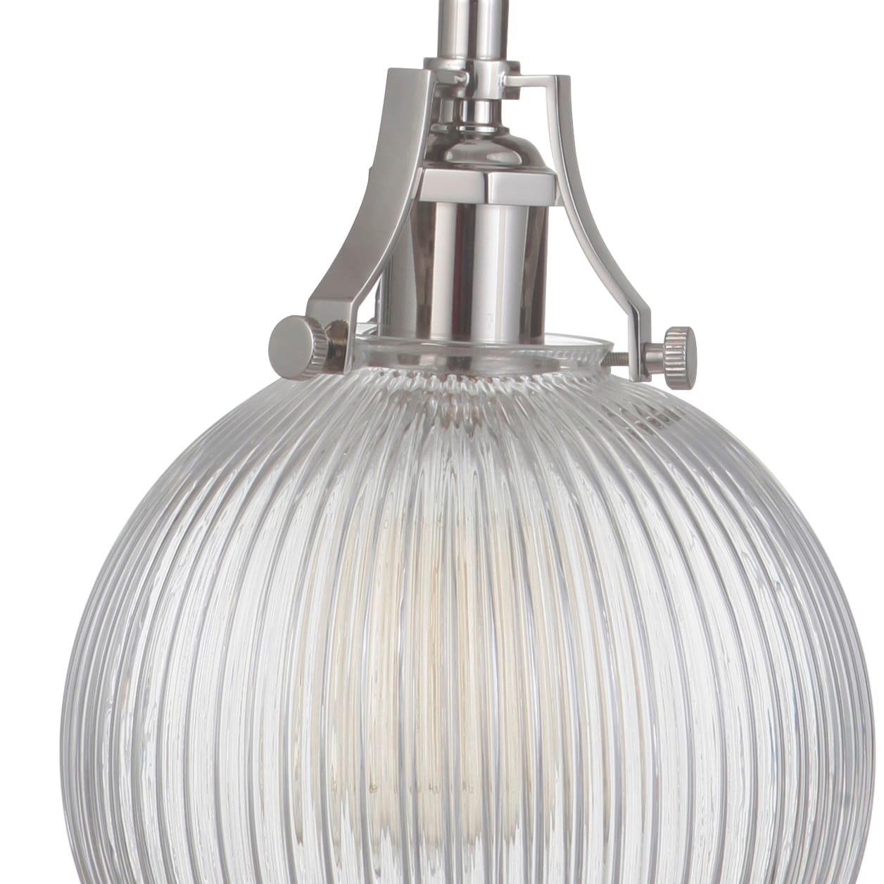 Polished Nickel Mini Pendant with Clear Glass Shade