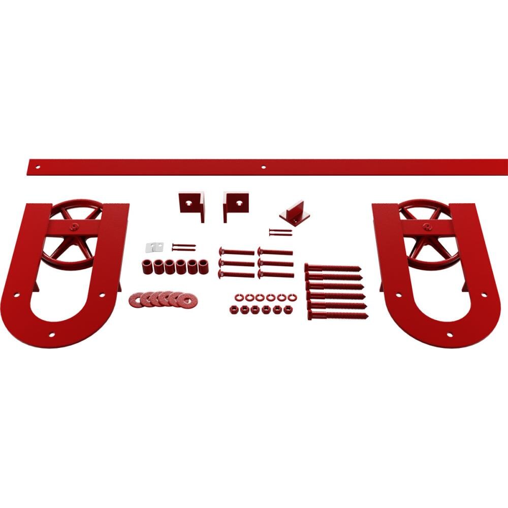 Goldberg Brothers GB600146H2WRR 72-in Regal Red Indoor Horseshoe Single Double Barn door hardware kit