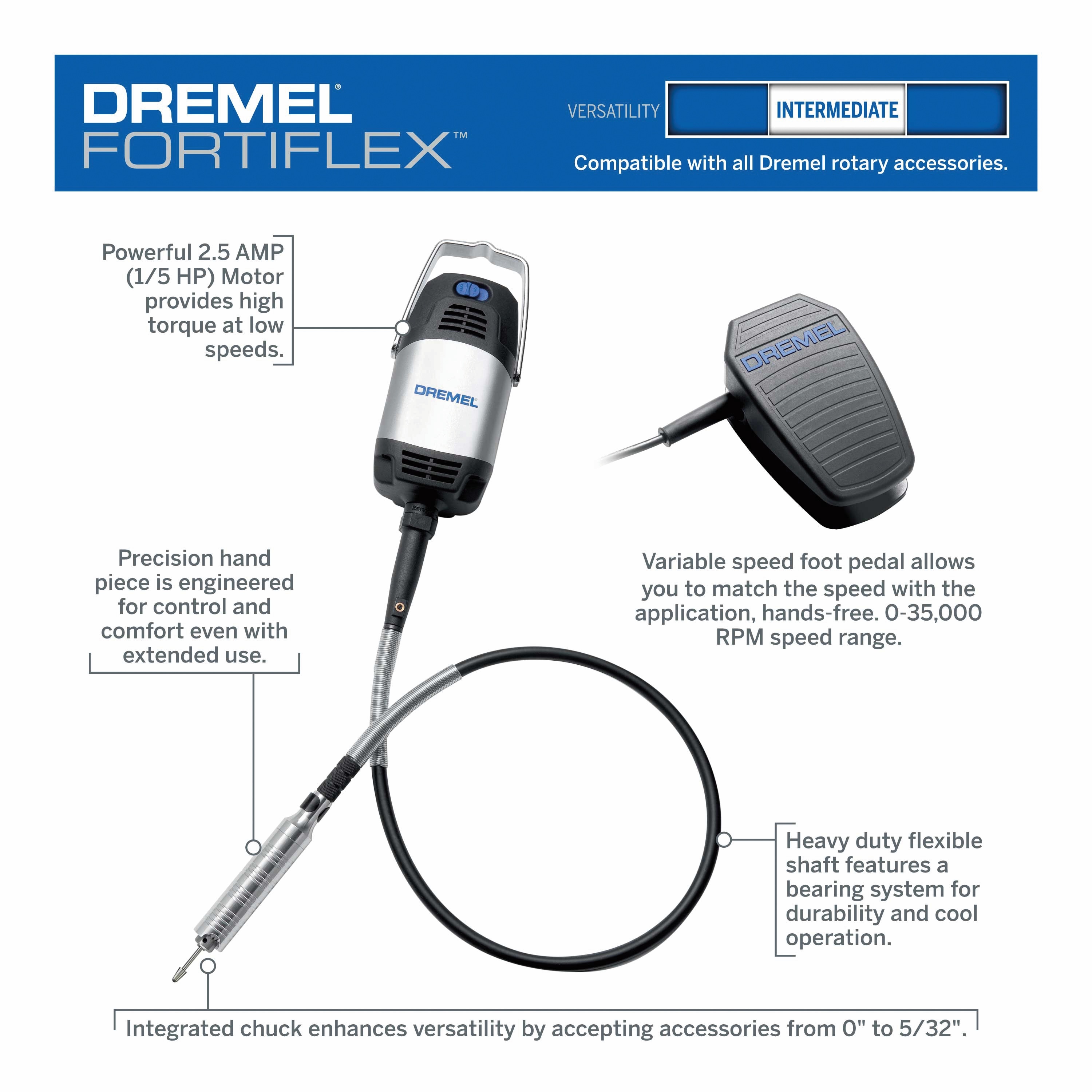 DREMEL Flexible Shaft (To Fit: DREMEL 9100 Fortiflex Tool) (2610Z00481)