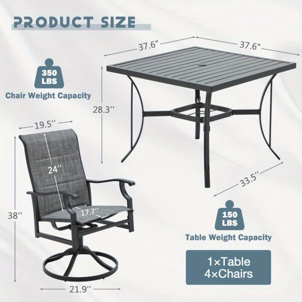 U-HOMY LY-153GY-OT Patio-Dining-Sets - View #3