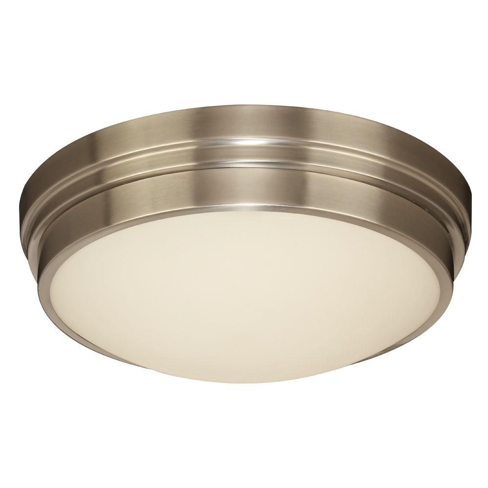 PLC Lighting 99900SNLED 1-Light 13.5-in Satin Nickel LED Flush Mount Light