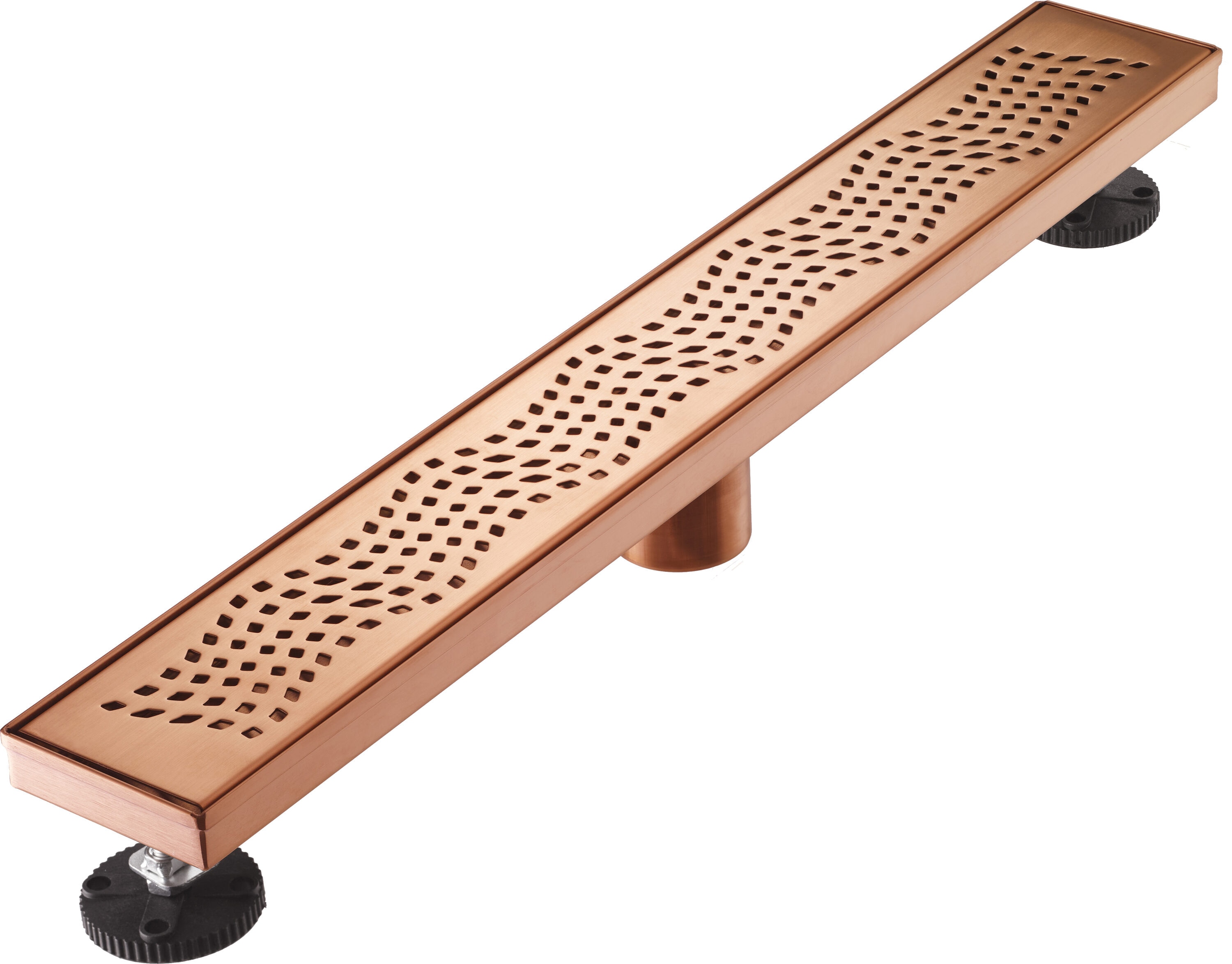 ELEGANTE DRAIN COLLECTION KD01A102-24-RG 24 in. Linear Stainless Steel Shower Drain - Wave Pattern
