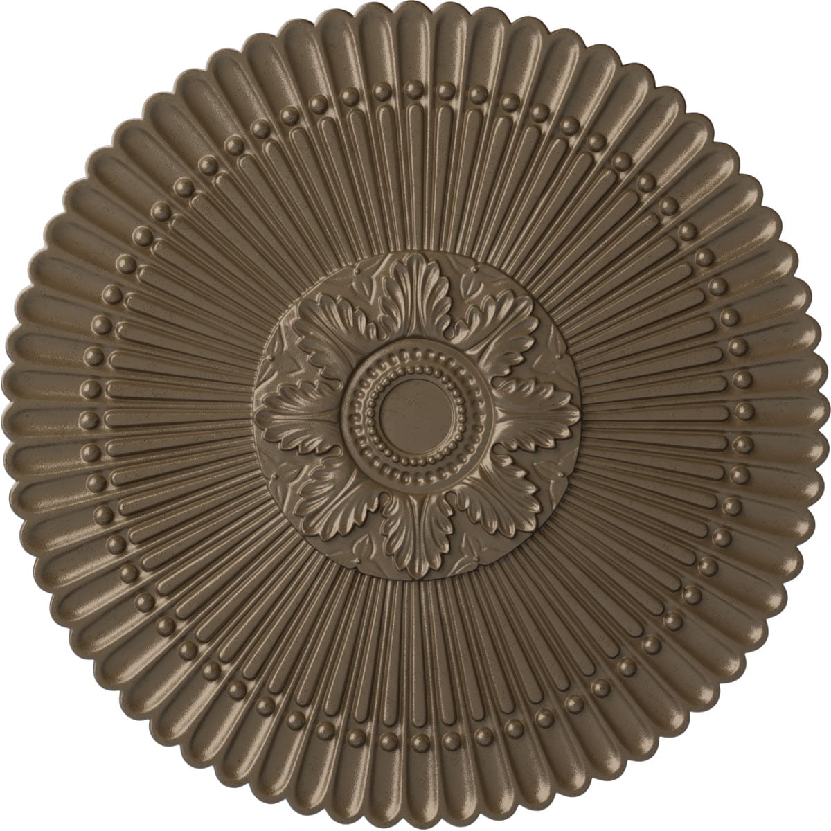 Ekena Millwork CM30NEWSS Nexus 30-in W x 30-in L Painted Warm Silver Polyurethane Whole Ceiling Medallion
