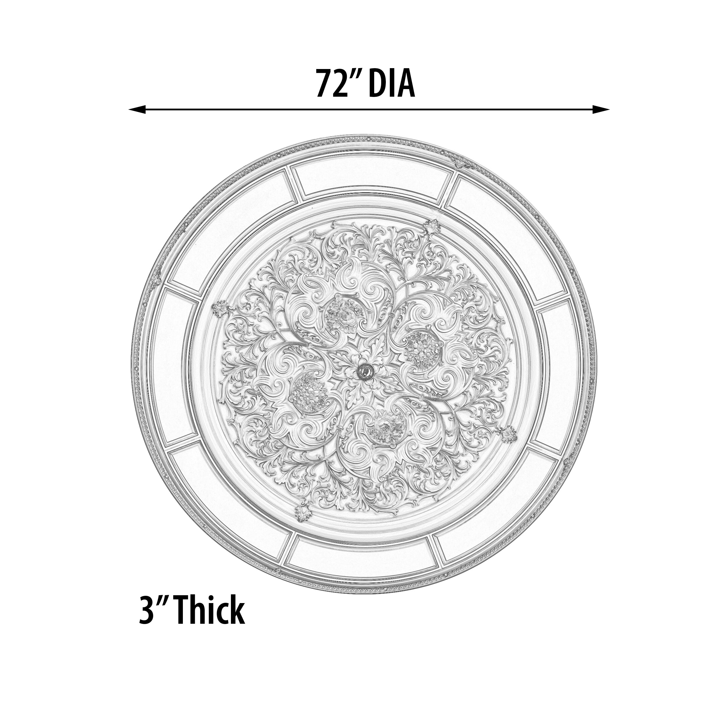 Alluring Carve Cream Round Ceiling Medallion
