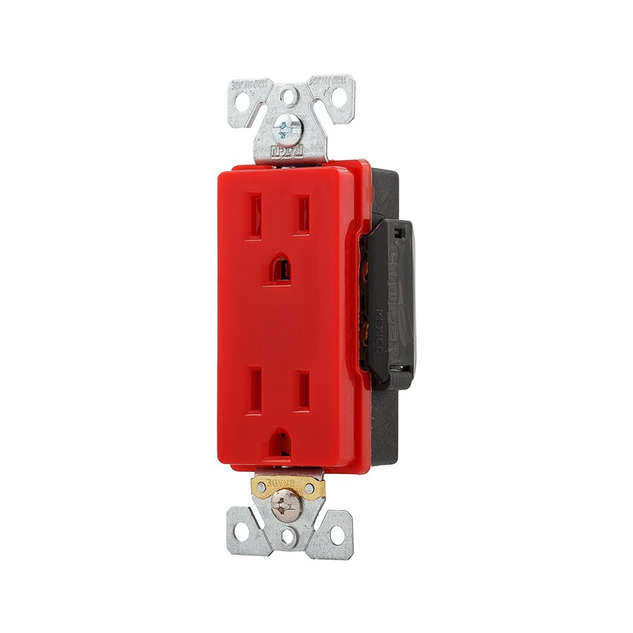 Eaton 6262RD 15-Amp 125-volt Industrial Decorator Outlet, Red