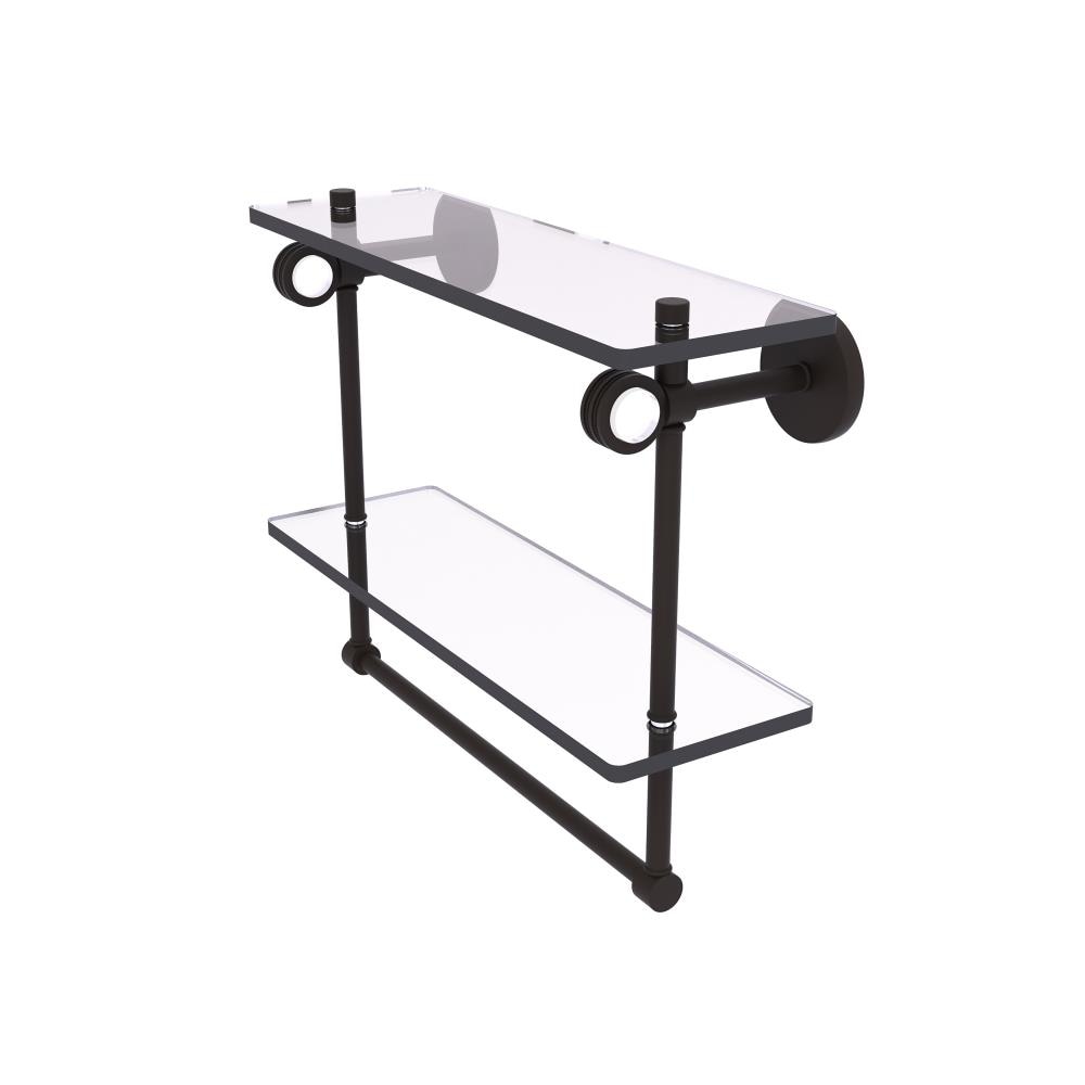 Allied Brass CV-2TBD-16-ORB Clearview Oil Rubbed Bronze 2 -Tier Wall mount Bathroom Shelf ( 16-in x 12.8-in x 5-in )