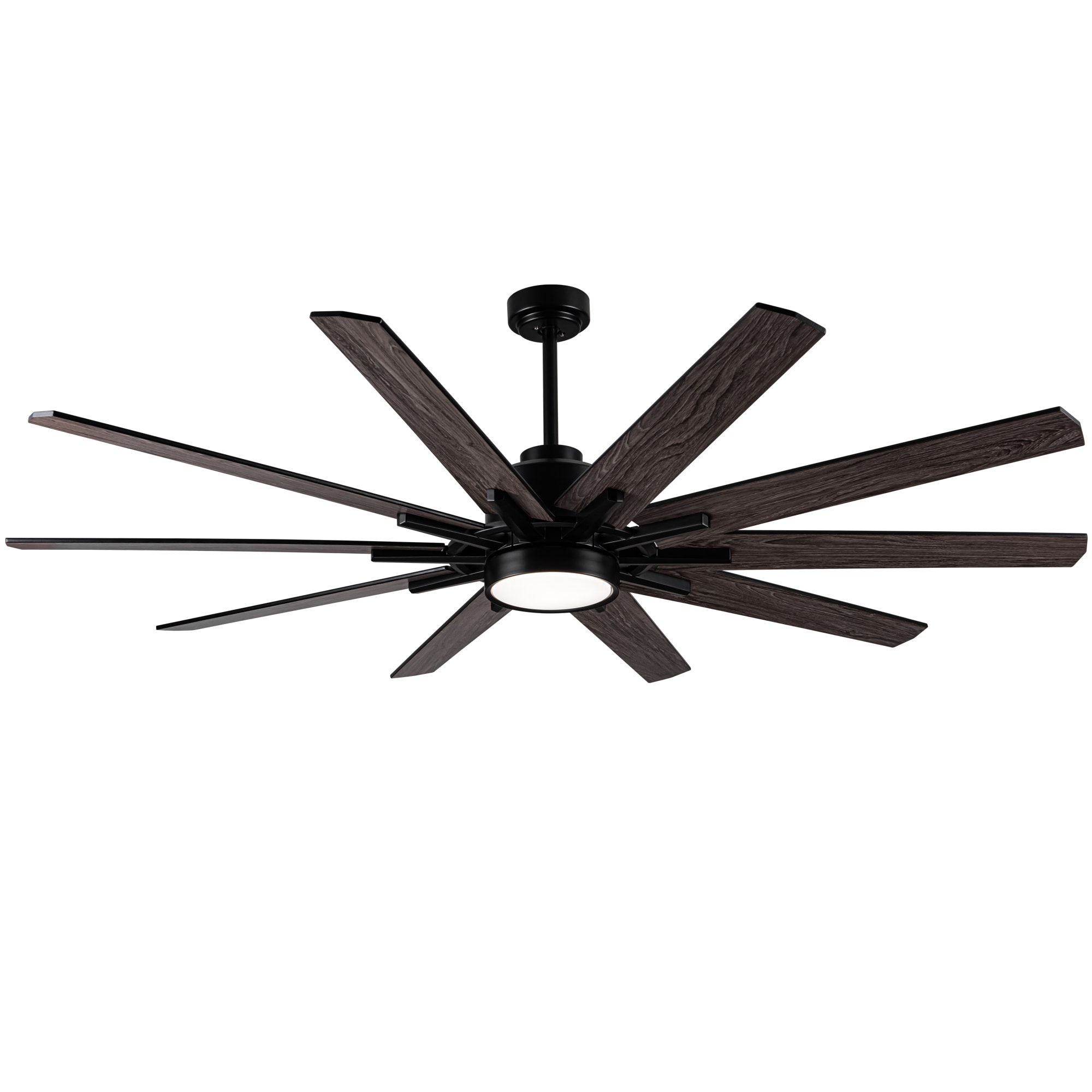 YUHAO LSDC1197BK72 Coastal 72-in Color-Changing Integrated LED Outdoor Black with Multiple finishes Blades Ceiling Fan With Light - Remote Included ( 10 -Blade )