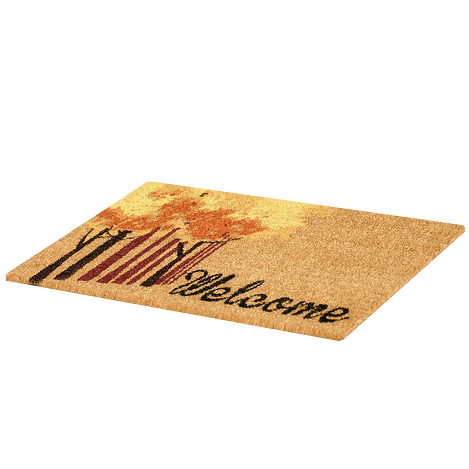 Rubber-Cal 2-ft x 5-ft Brown Rectangular Indoor or Outdoor Welcome Door Mat  in the Mats department at