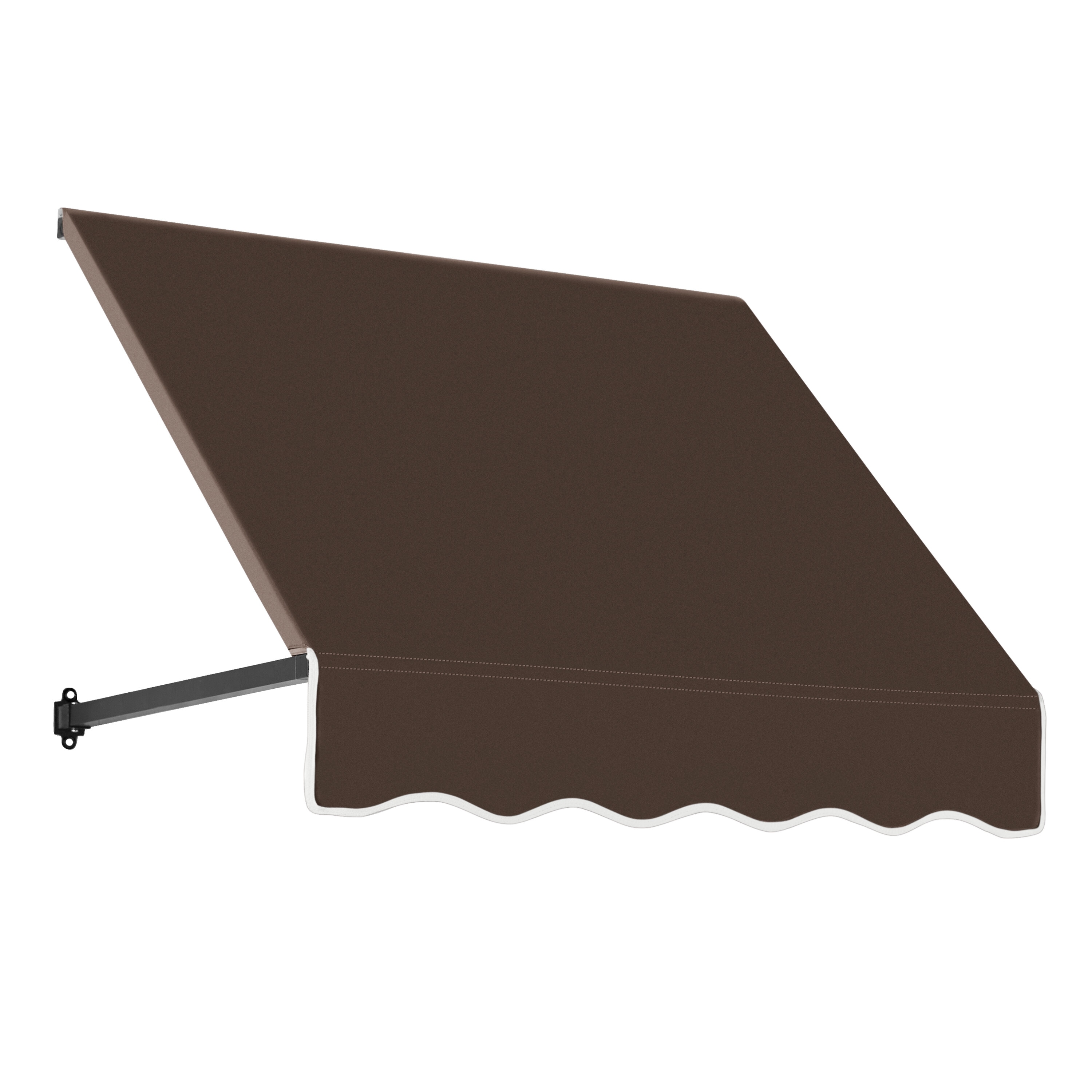 Awntech ER1030-L-3BRN Dallas Retro 40.5-in Wide x 30-in Projection x 16-in Height Fabric Brown Solid Fixed Window/Door Awning