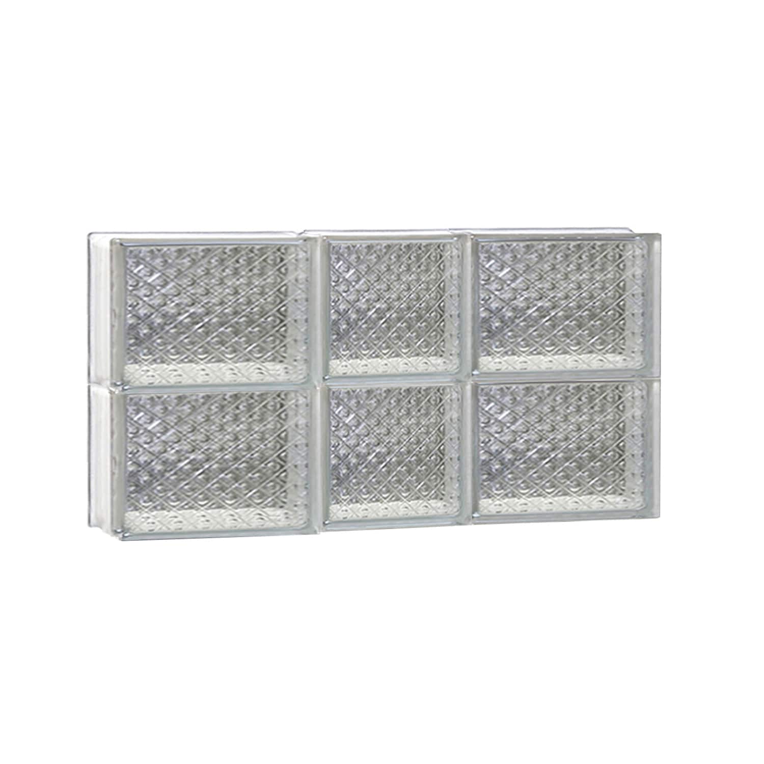 REDI2SET S2212DP Diamond Glass 21-1/4-in x 11-1/2-in Frameless Replacement Glass Block Window