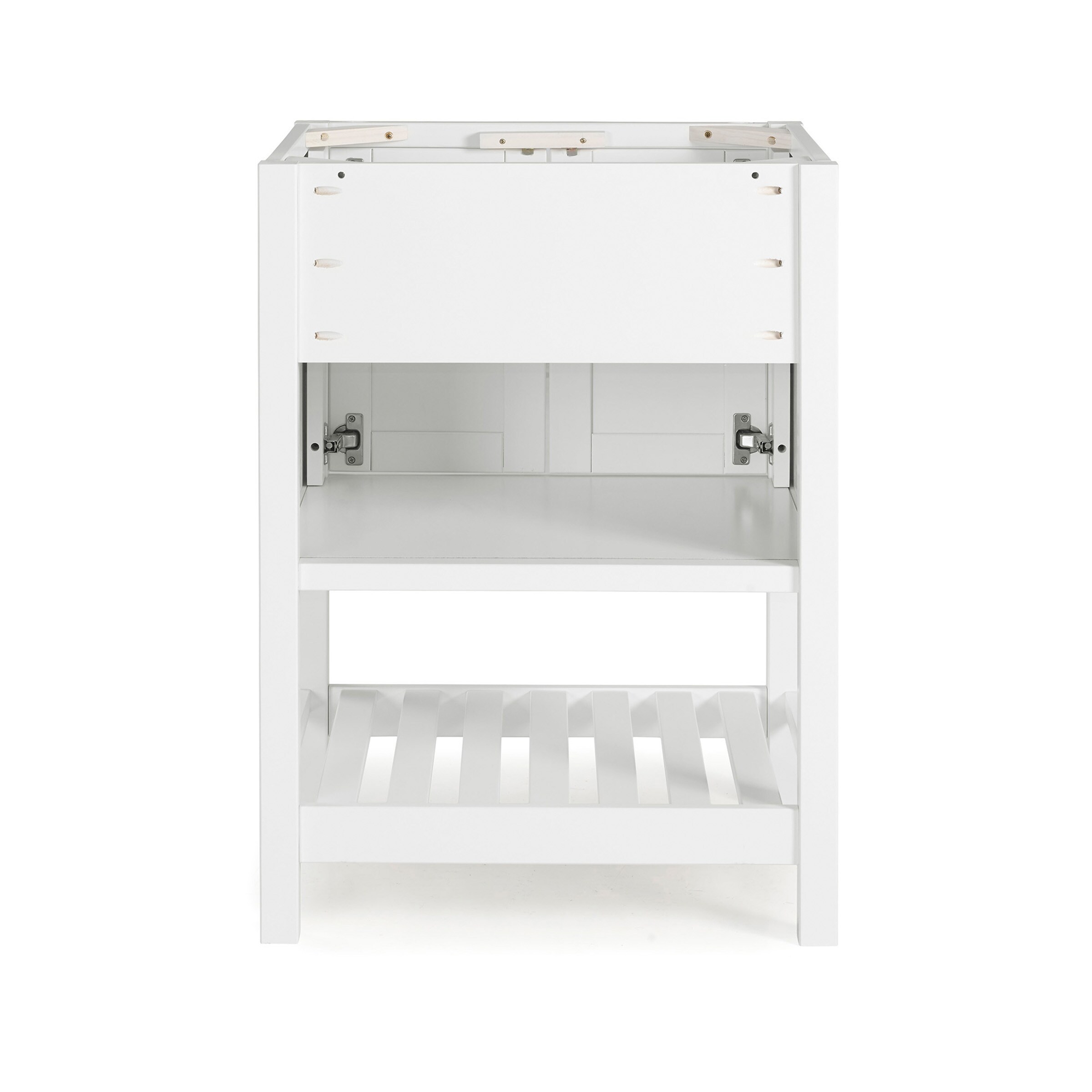 Bennet 24" White Pine Wood Modern Shaker Vanity Cabinet with Open Shelf