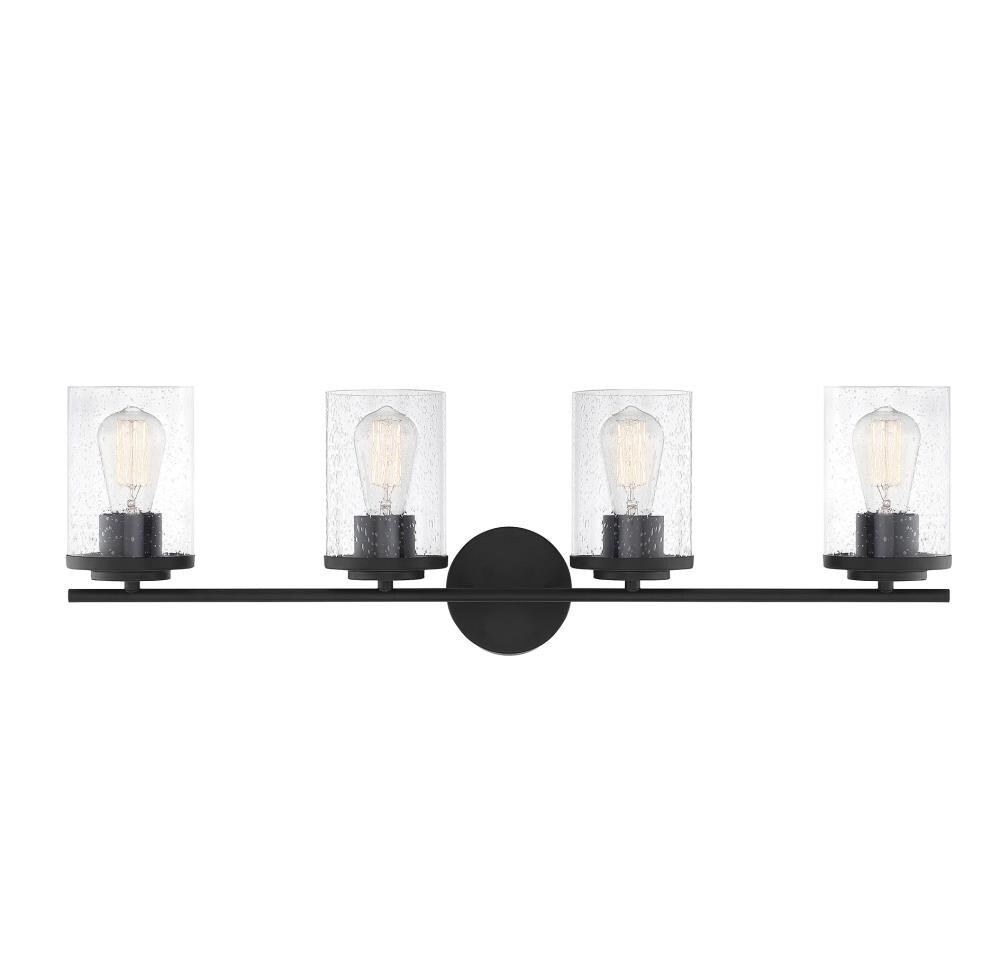  LW-SH608973 4-Light Matte Black Transitional Vanity Light