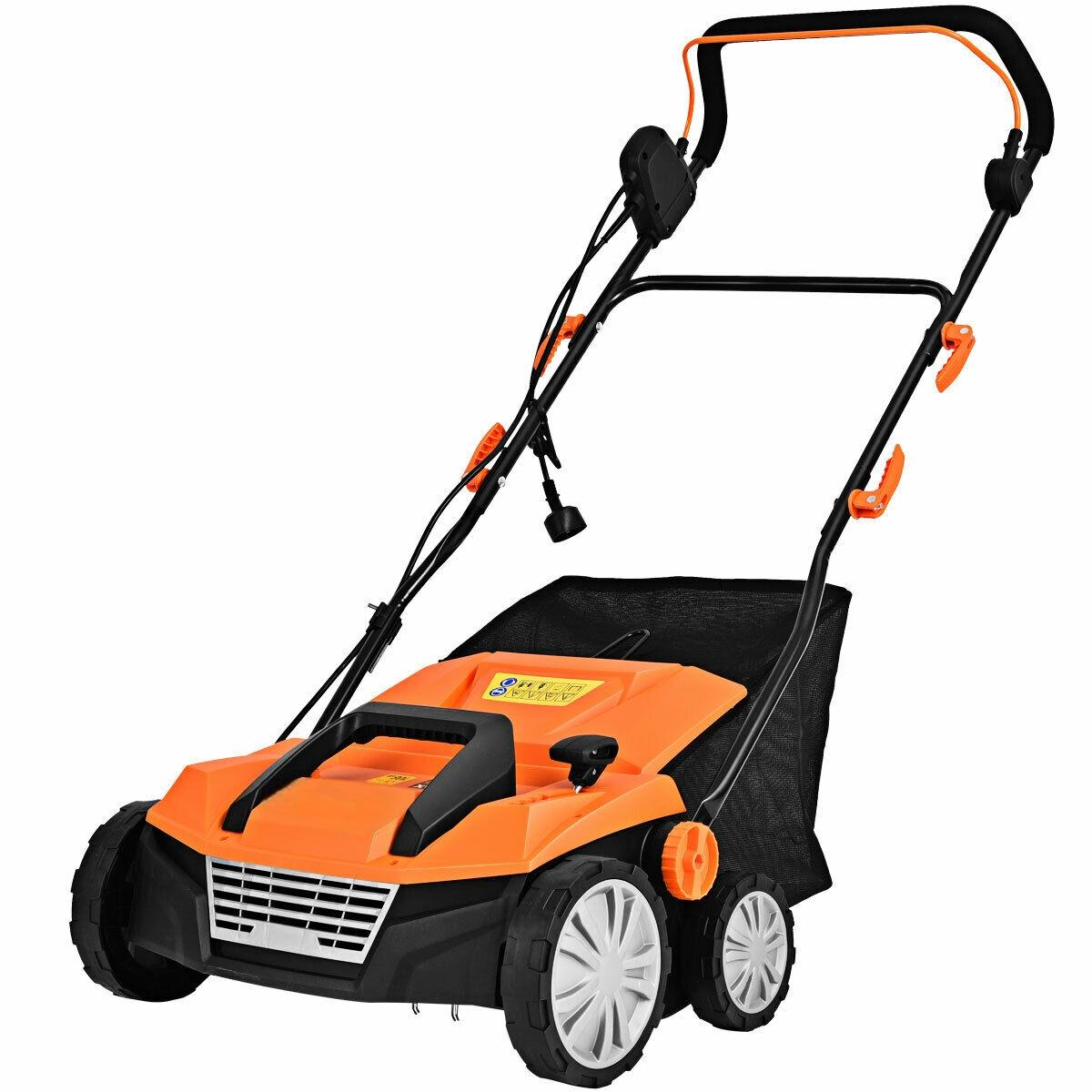 Electric Lawn Dethatcher and Scarifier with Adjustable Depth and Powerful Motor