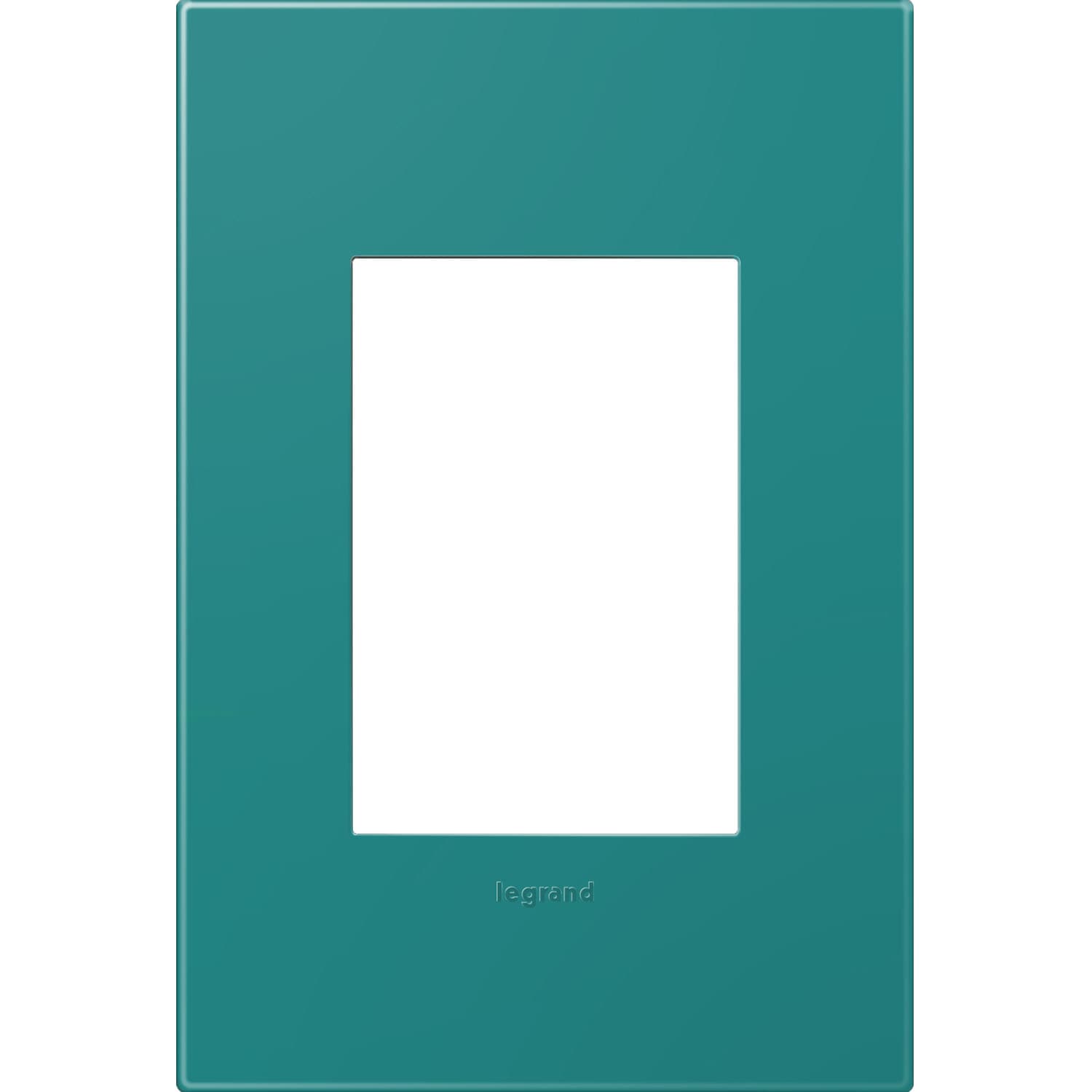 Legrand AWP1G3TB4 adorne 1-Gang Specialty Size Turquoise Blue Plastic Indoor Screwless Square Wall Plate