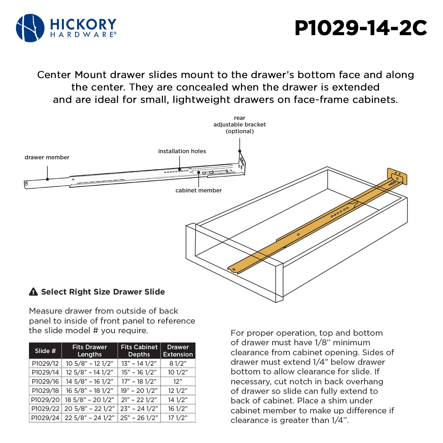 Hickory Hardware P1029/14-2C Drawer-Slides - View #5