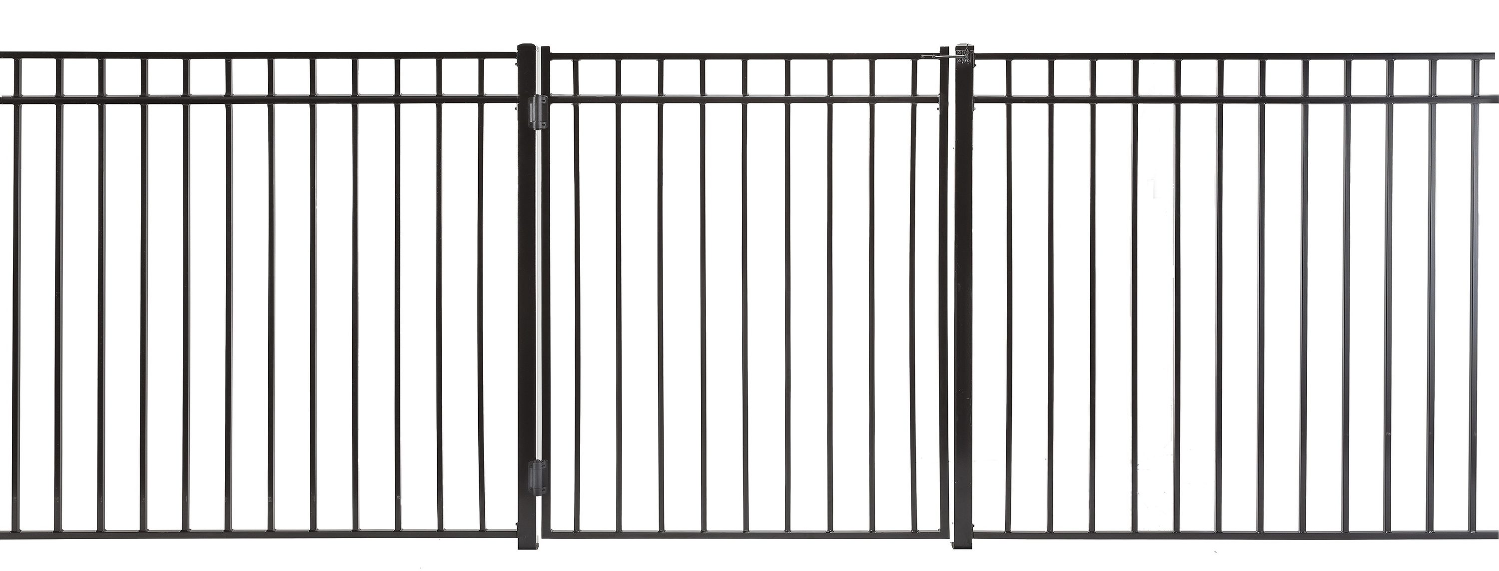 Monroe 3-ft H x 3-ft W Powder Coated Steel Flat-top Decorative Walk-thru Fence Gate