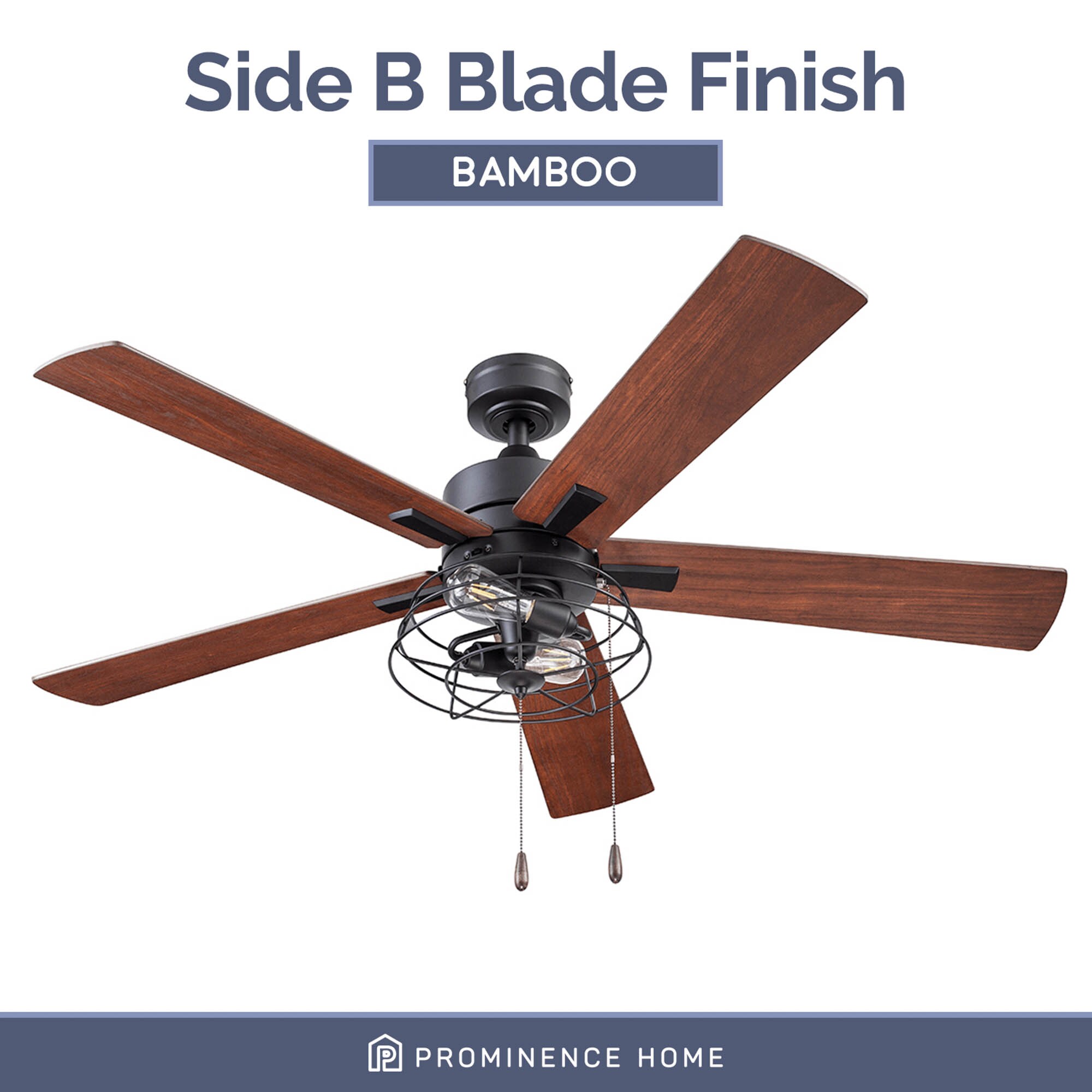 Marshall 52" Matte Black Industrial Ceiling Fan with Gray Oak Blades