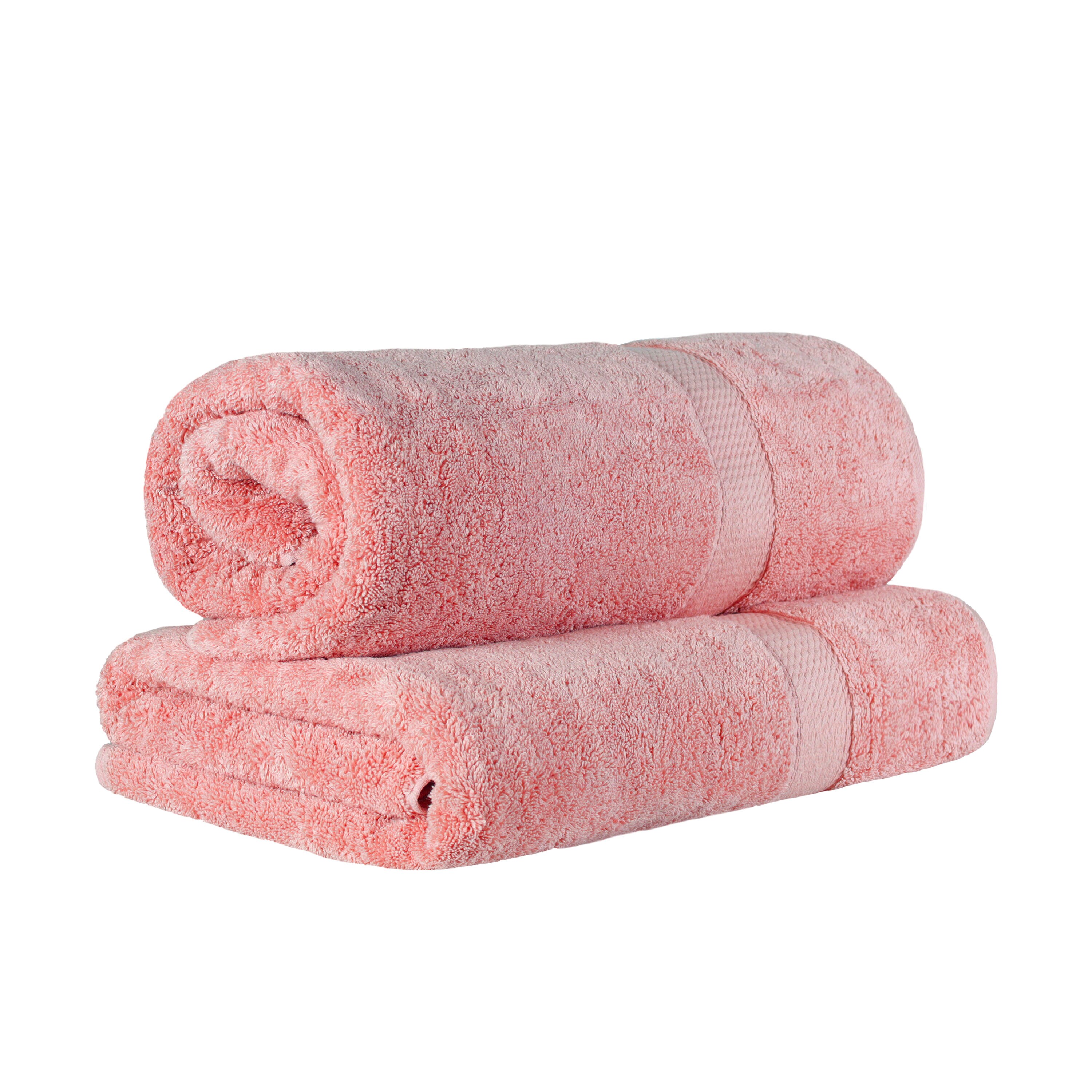 Superior 2 -Piece Tea Rose Egyptian cotton Quick Dry Bath sheet