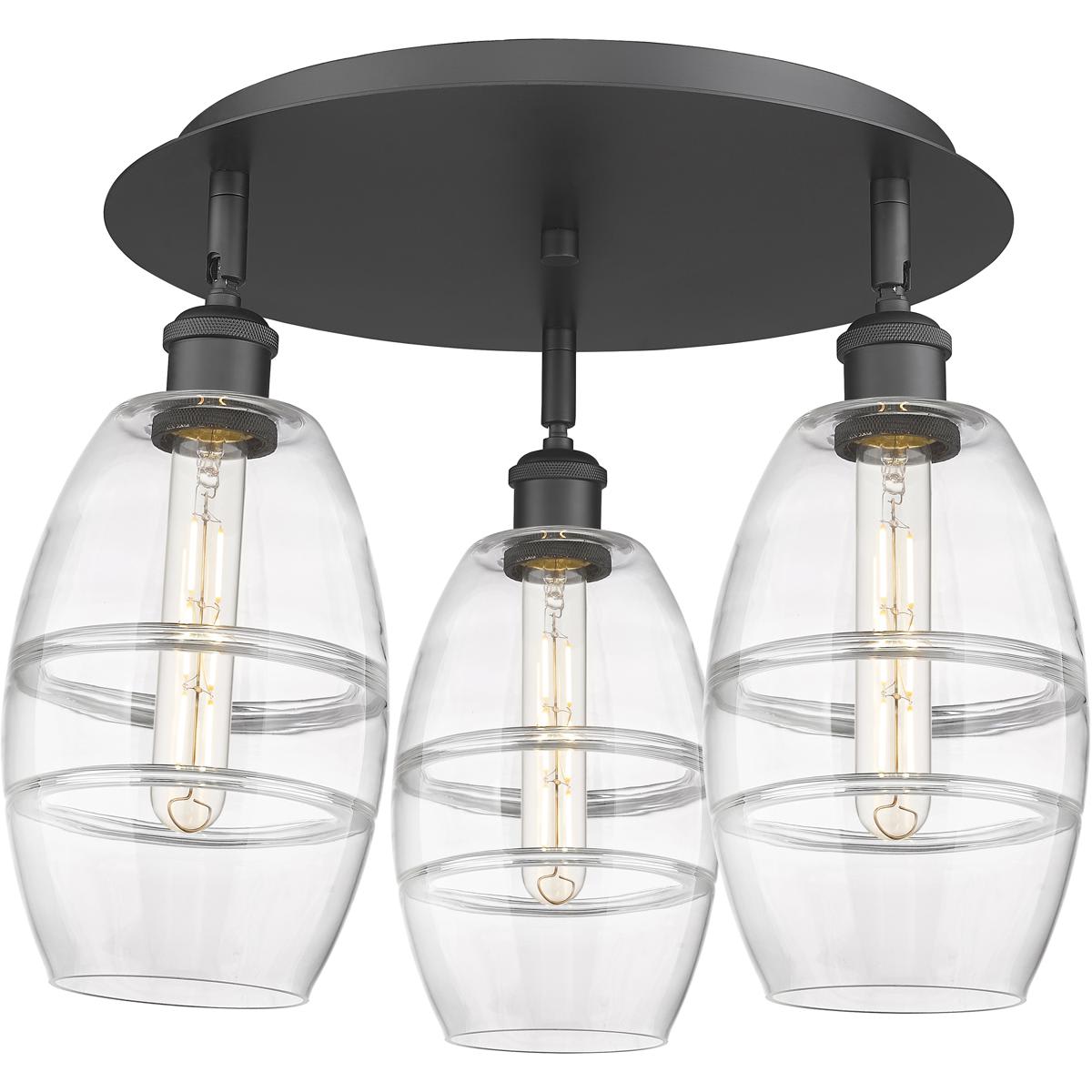 Innovations Lighting 2671465 516-3C-BK-G557-6CL Ballston Vaz Flush Mount Matte Black