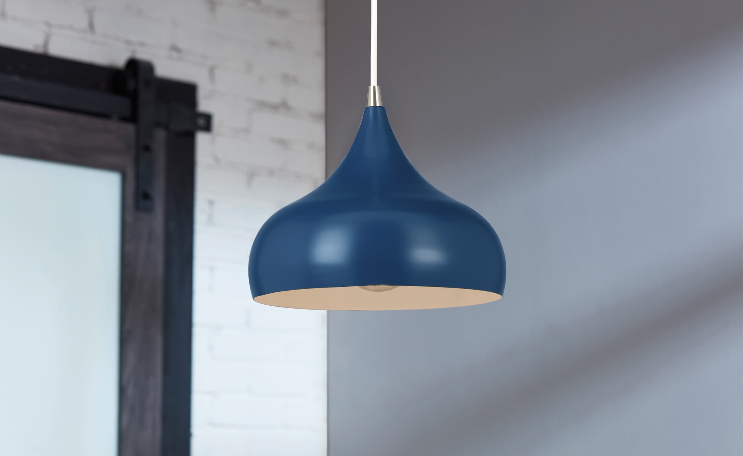 allen + roth KIH0991A Sandrine 1 -Light Brushed nickel Transitional Bell Medium Hanging Pendant light