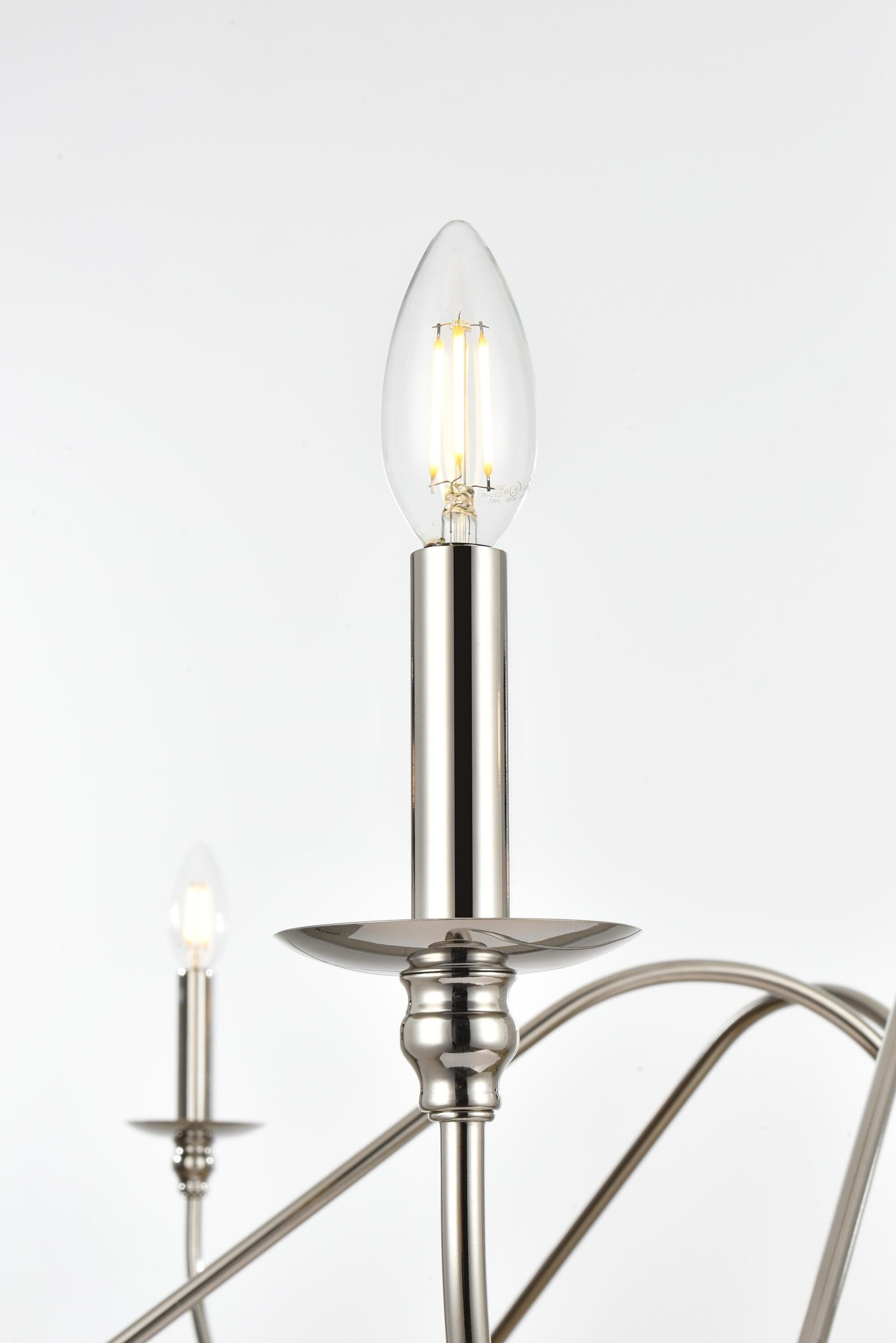 Polished Nickel 60" 6-Light Candle Chandelier
