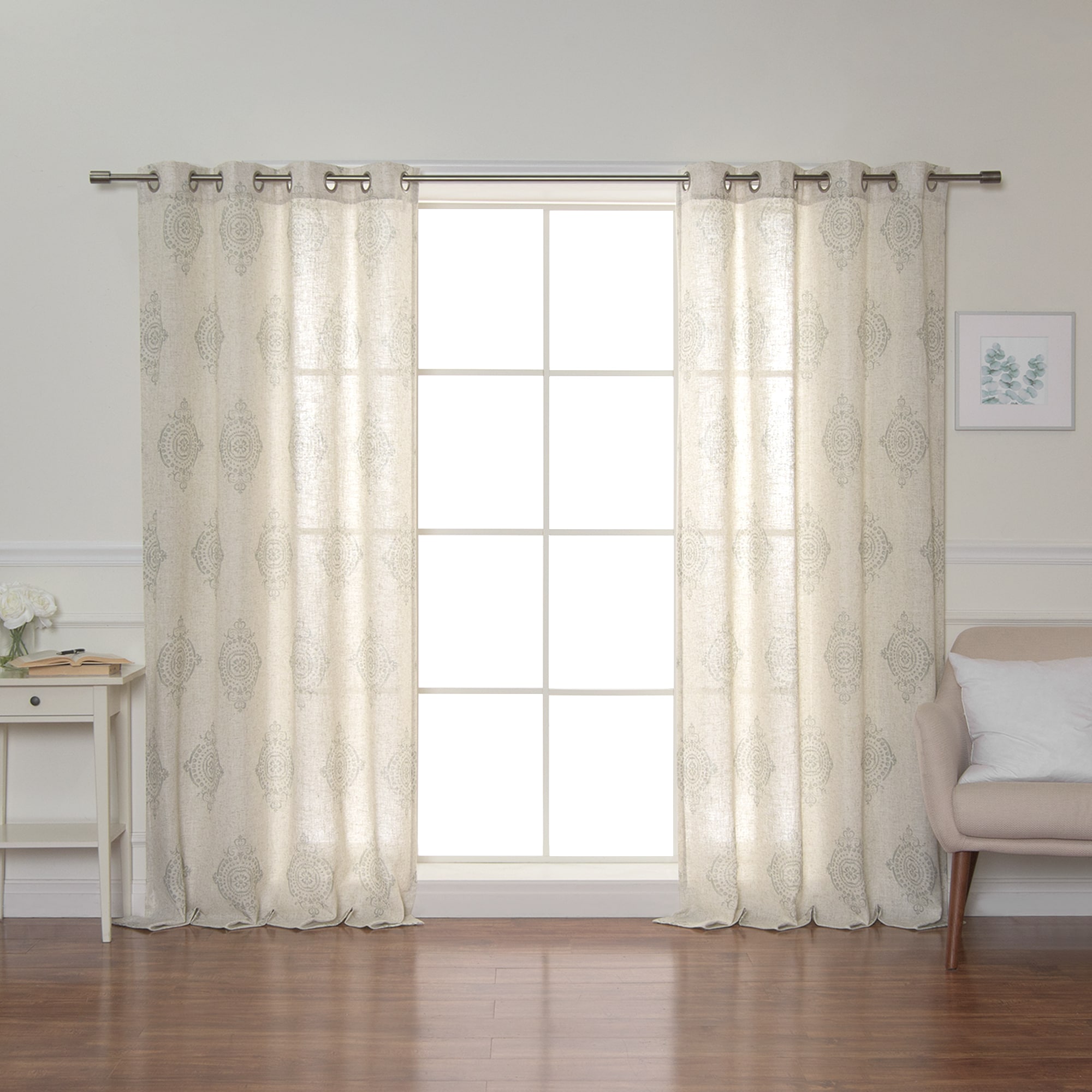 Best Home Fashion JC-17-MED02-84-SAGE 84-Inches Sage Light filtering Grommet Curtain panel pair