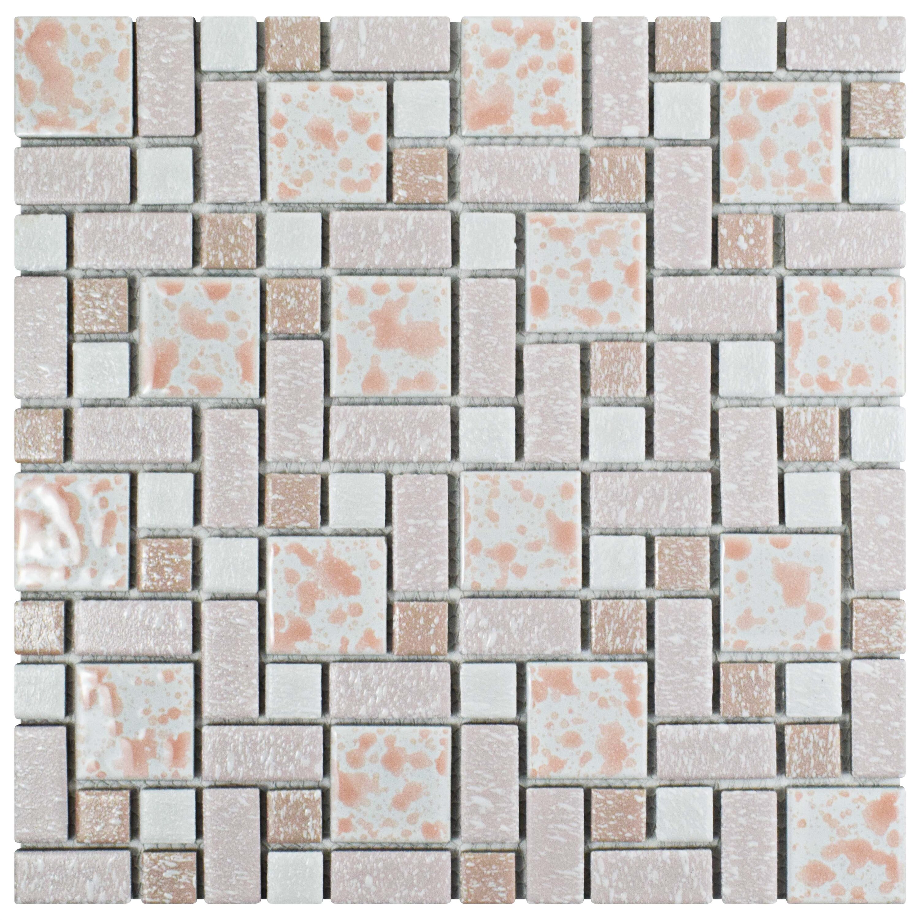 Affinity Tile S1FKOUV413 Sample - University Pink 6-in x 6-in Multi-finish Porcelain Floor and Wall Tile