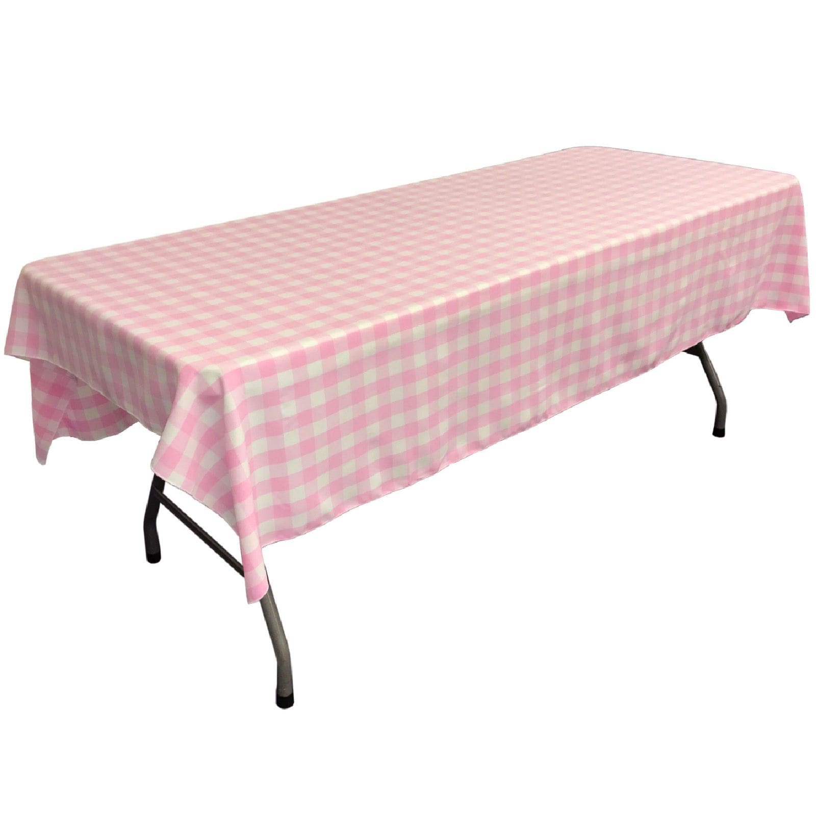 Slickblue Kitchen Dining Room Gingham Checkered Rectangular Tablecloth Polyester Table Cover for 6 ft or 8 ft Banquet Table Multiple Size and Color Options