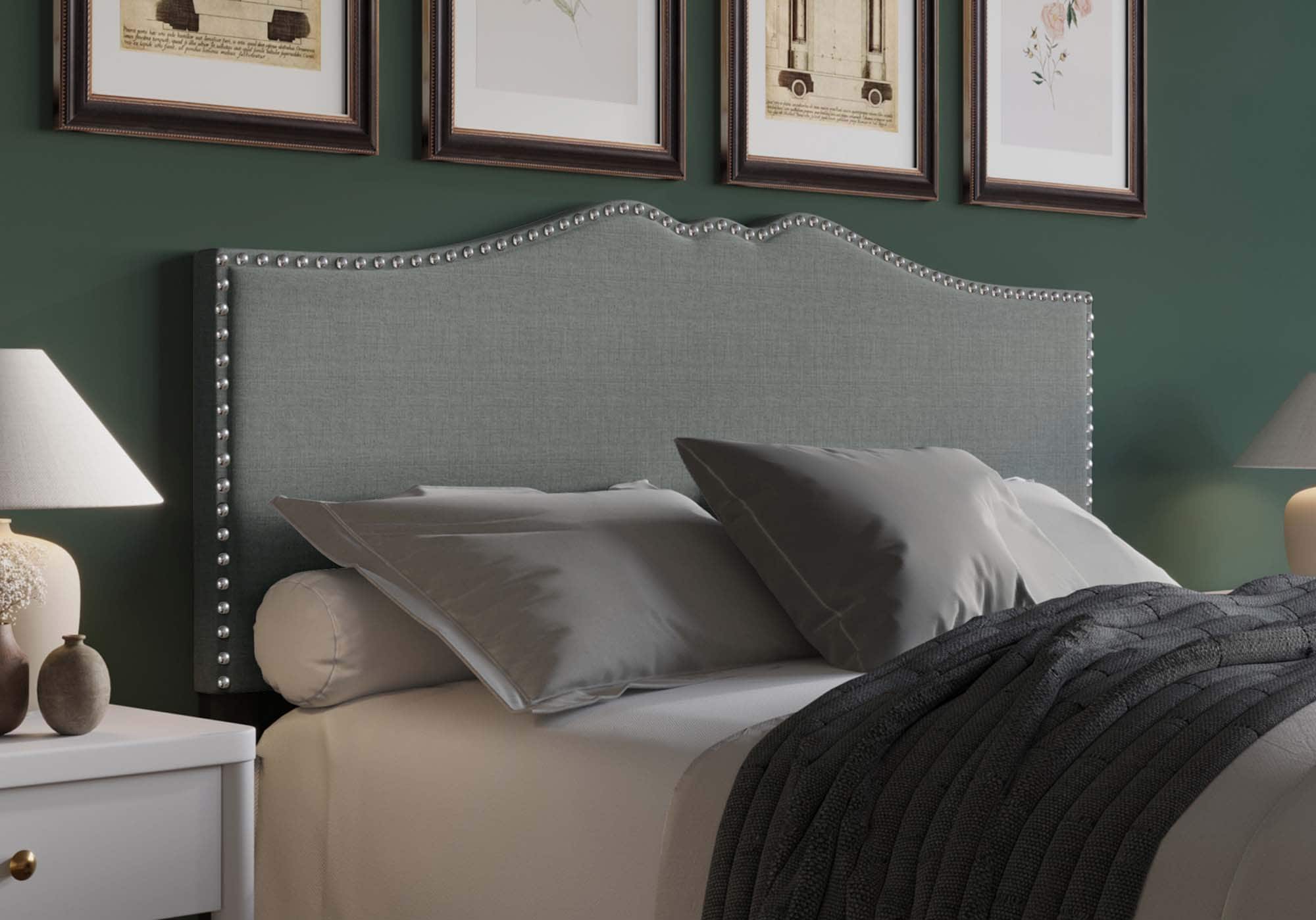 CasePiece C8375FUHB-LGY-LN Light Grey Full Linen Upholstered Headboard