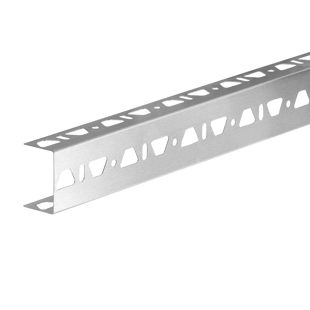 Schluter Systems KBZB25E Kerdi-Board 1-in W x 98.5-in L Stainless Steel Tile Edge Trim