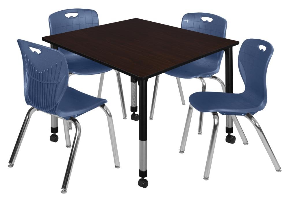 Regency TB4848MWAPCBK40NV Classroom Tables Brown 4-Person Training Table (48-in W x 34-in H)